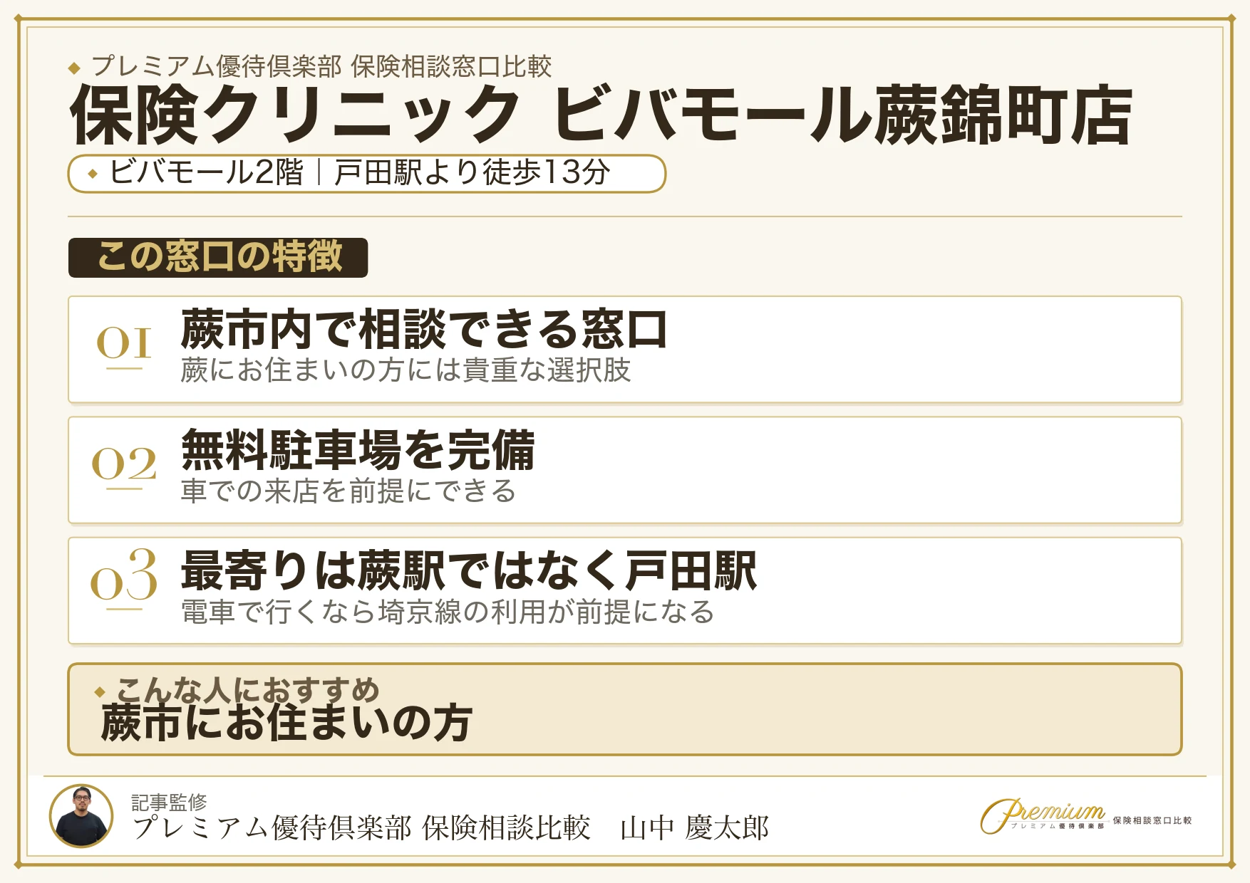 保険クリニック ビバモール蕨錦町店の特徴まとめ