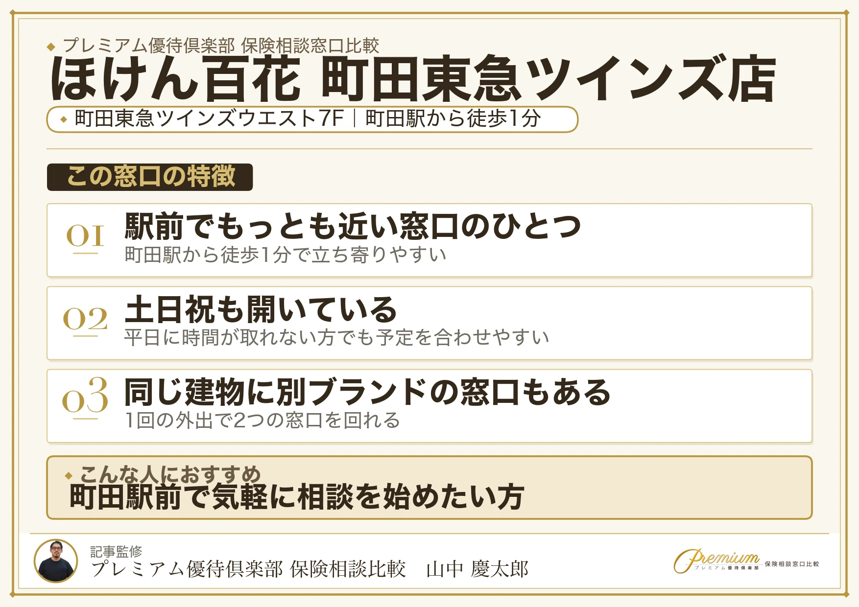 ほけん百花 町田東急ツインズ店の特徴まとめ