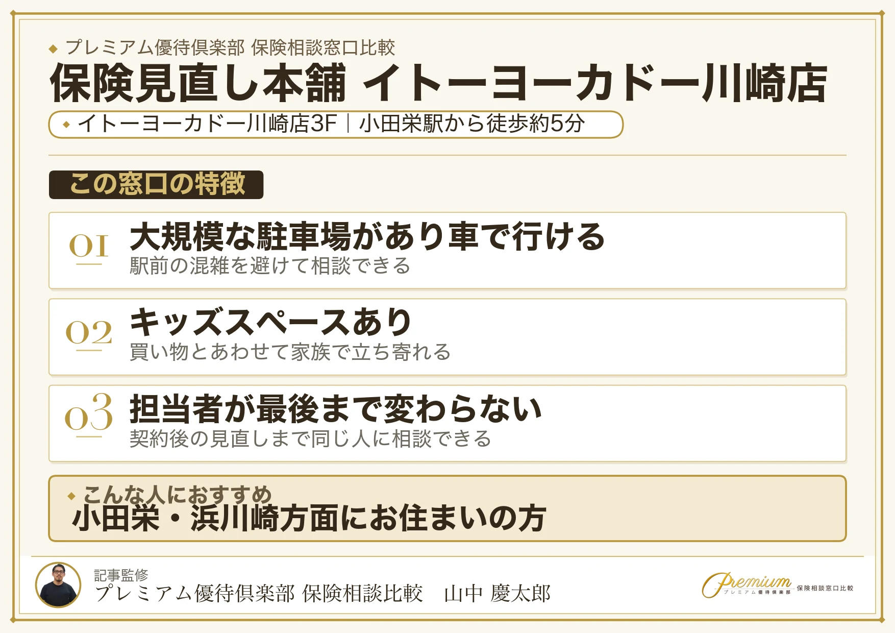 保険見直し本舗 イトーヨーカドー川崎店の特徴まとめ