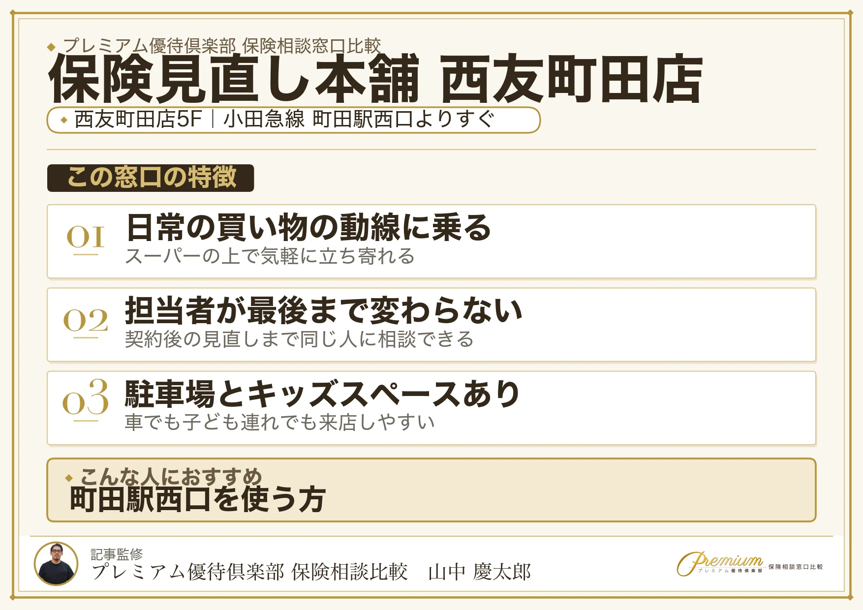保険見直し本舗 西友町田店の特徴まとめ