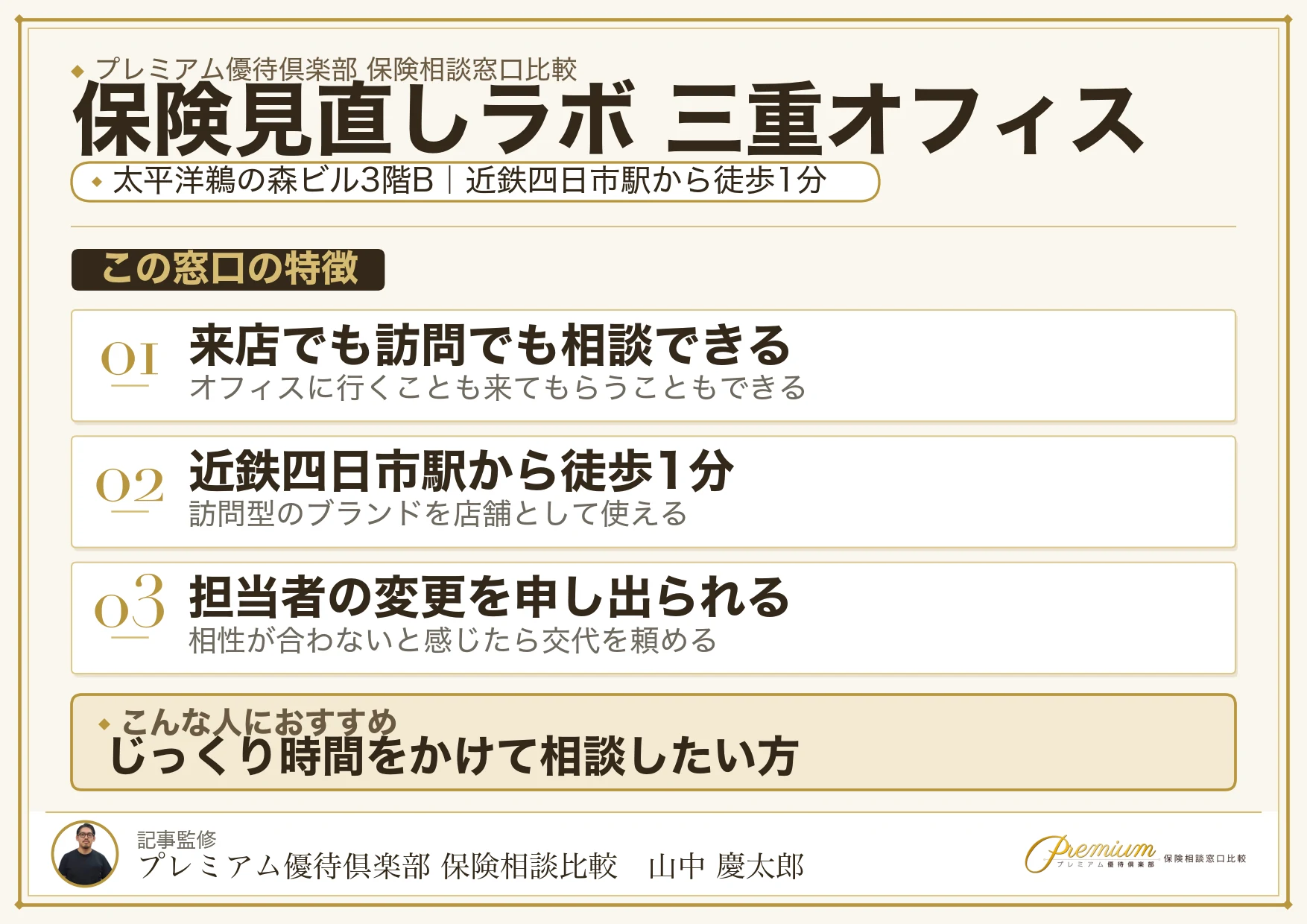 保険見直しラボ 三重オフィスの特徴まとめ