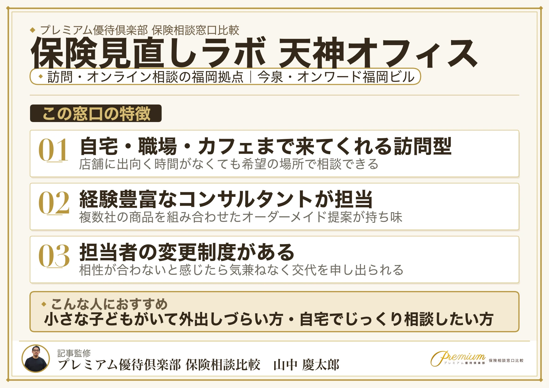保険見直しラボ 天神オフィスの特徴まとめ