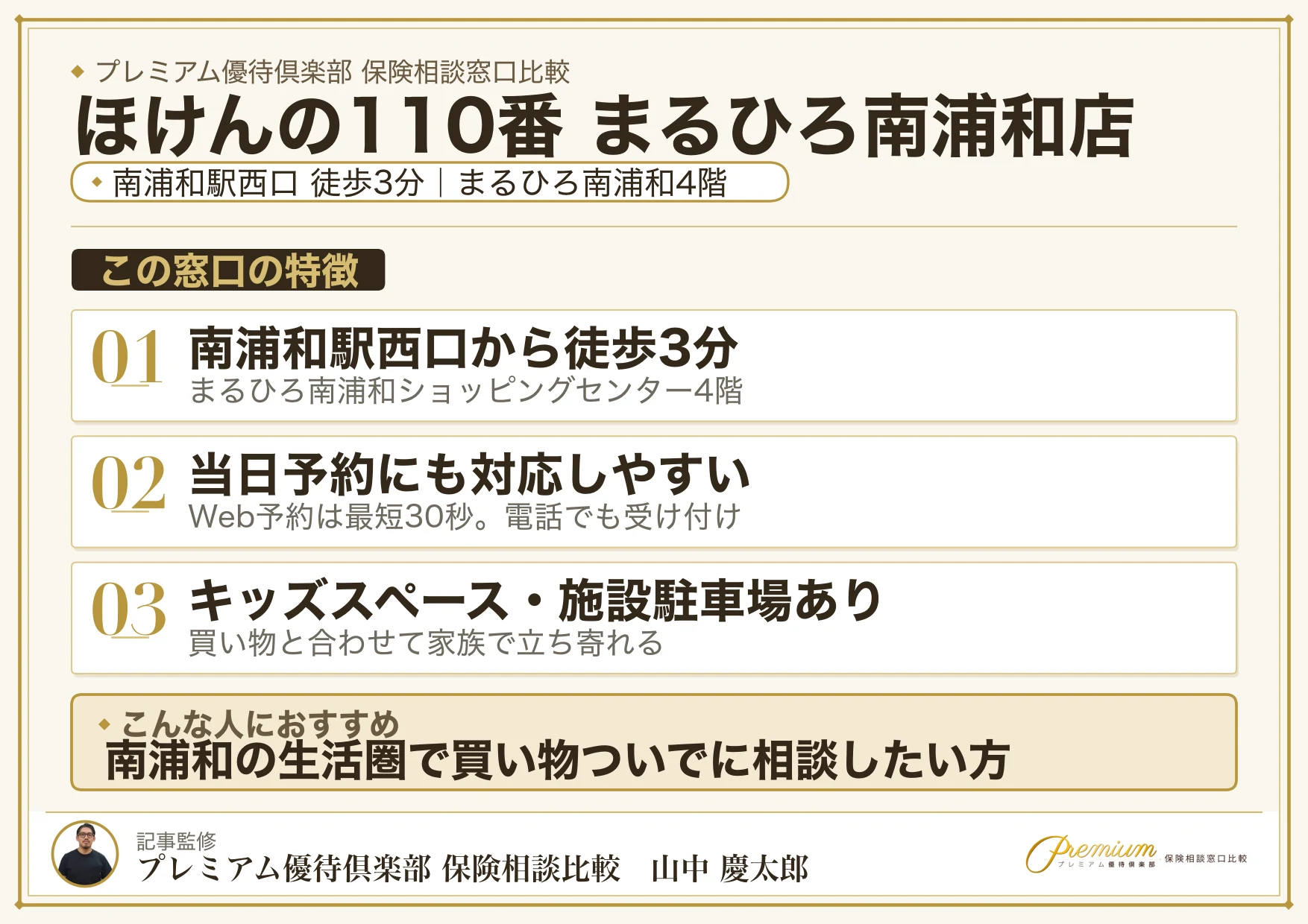 ほけんの110番 まるひろ南浦和店の特徴まとめ