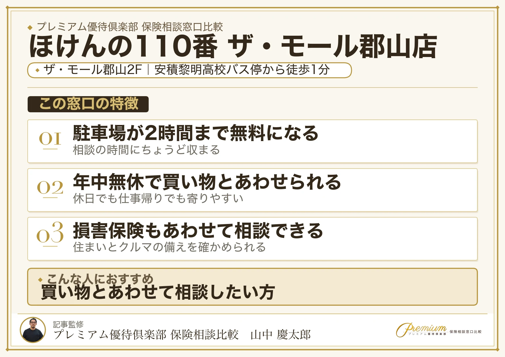 ほけんの110番 ザ・モール郡山店の店舗紹介