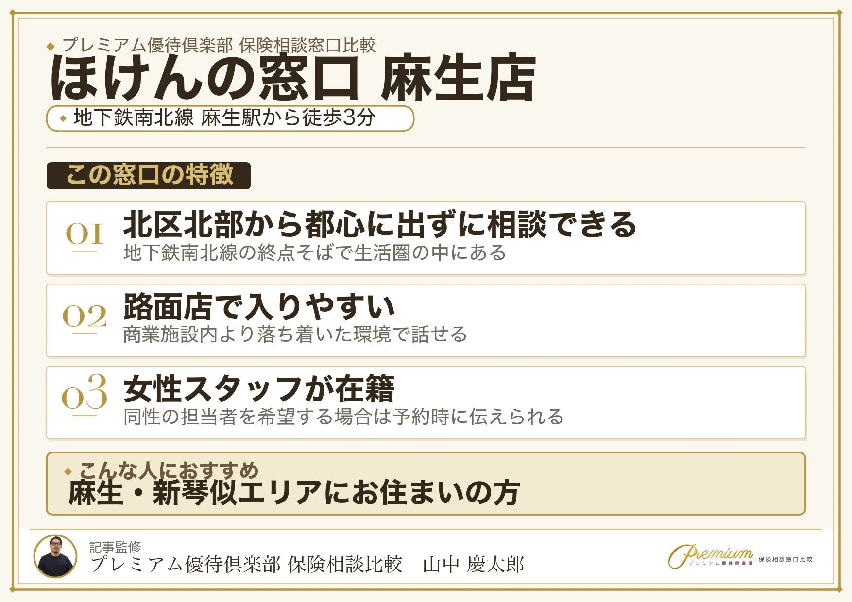 ほけんの窓口 麻生店の特徴まとめ