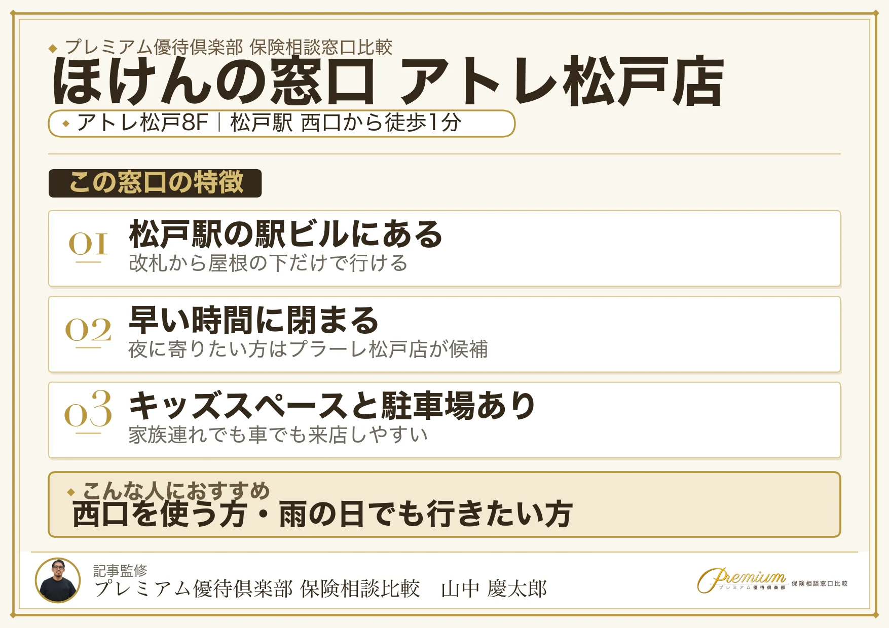 ほけんの窓口 アトレ松戸店の特徴まとめ