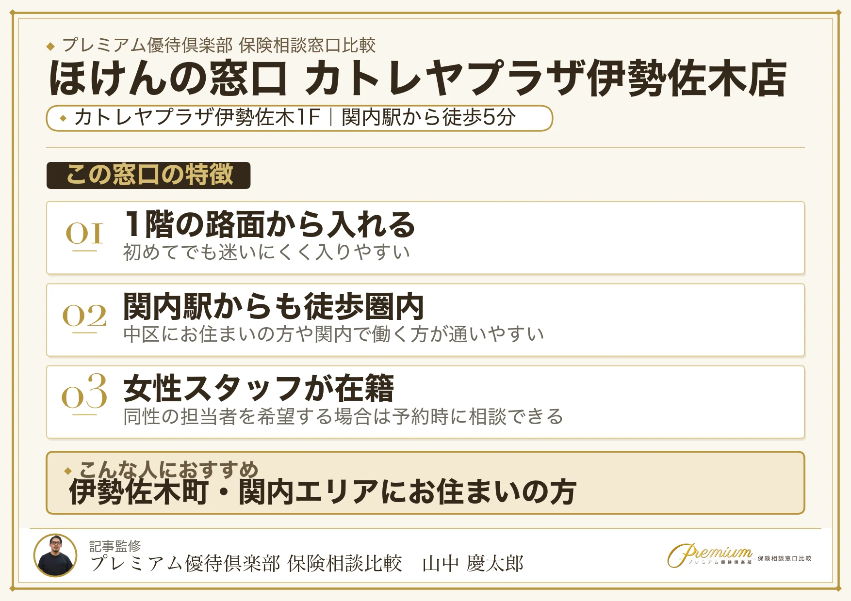 ほけんの窓口 カトレヤプラザ伊勢佐木店の特徴まとめ