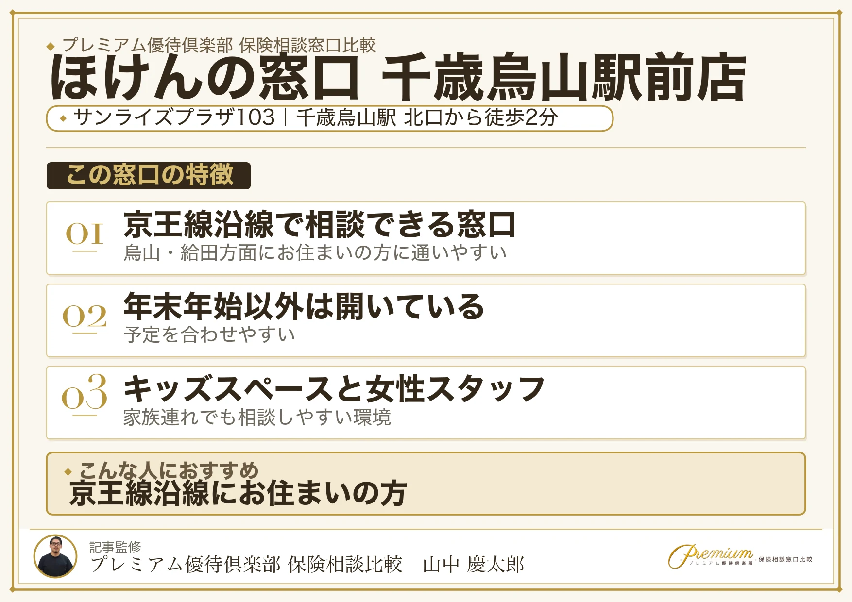 ほけんの窓口 千歳烏山駅前店の特徴まとめ