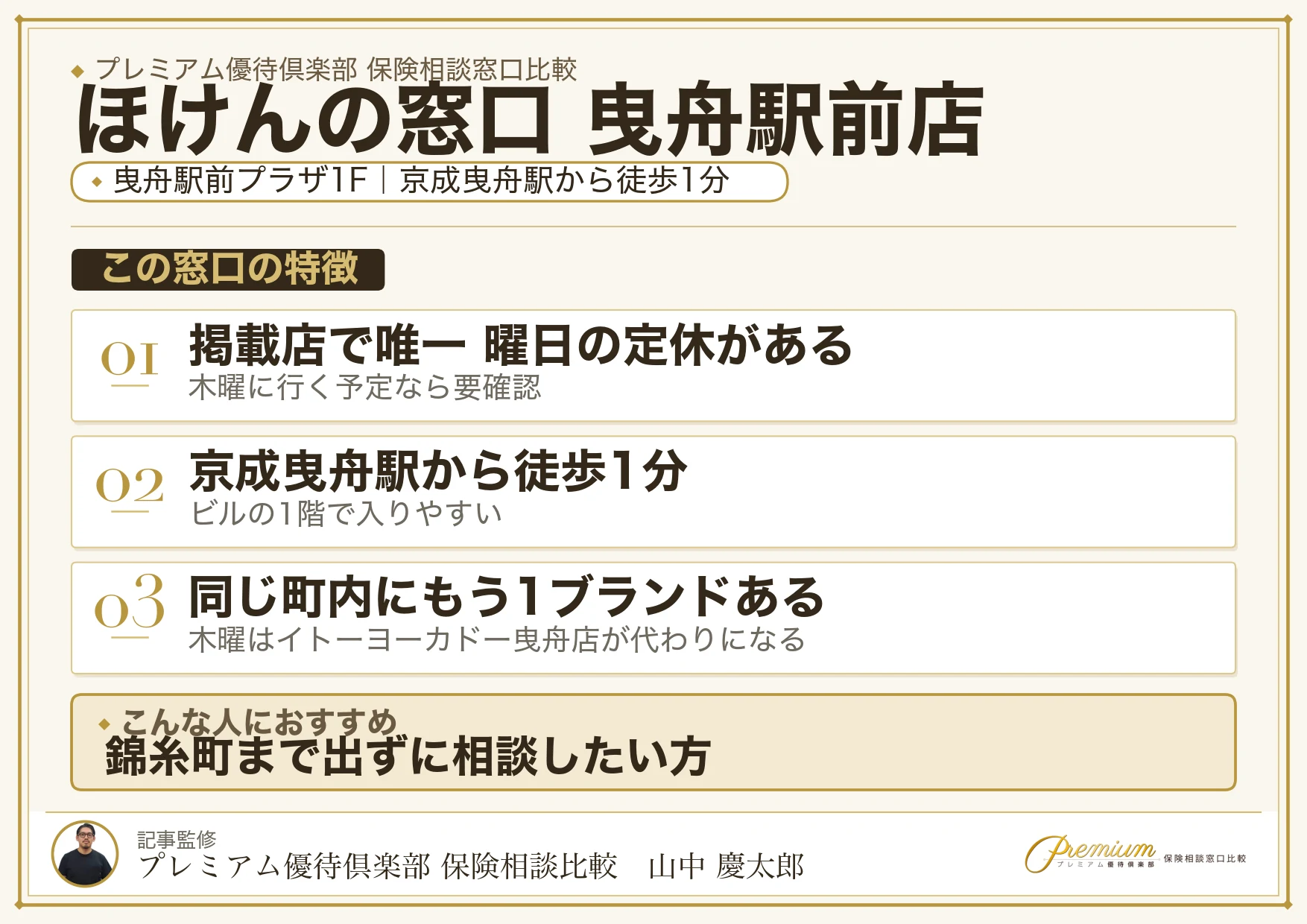 ほけんの窓口 曳舟駅前店の店舗紹介