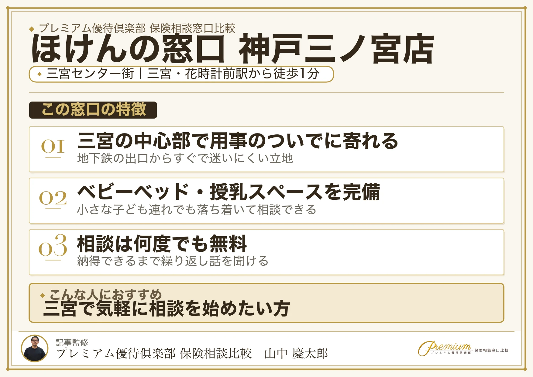 ほけんの窓口 神戸三ノ宮店の特徴まとめ