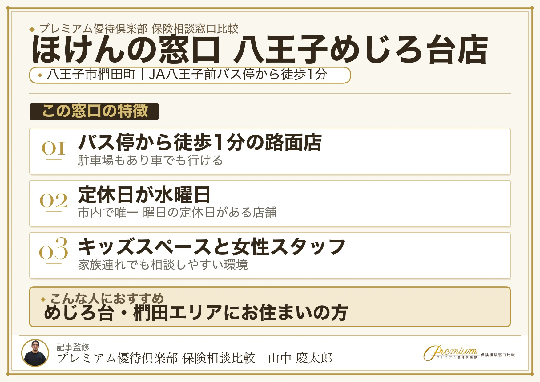 ほけんの窓口 八王子めじろ台店の特徴まとめ