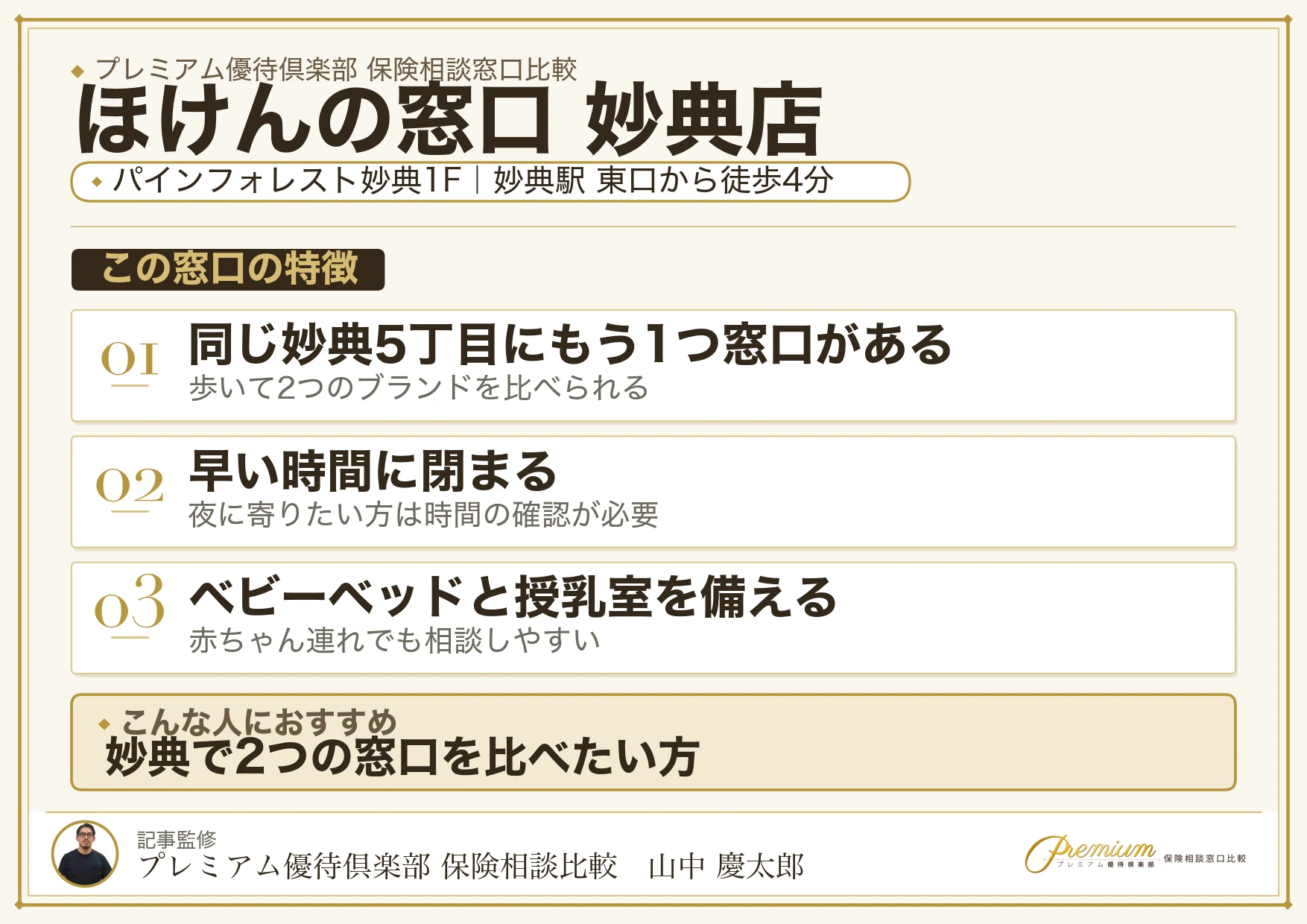 ほけんの窓口 妙典店の特徴まとめ