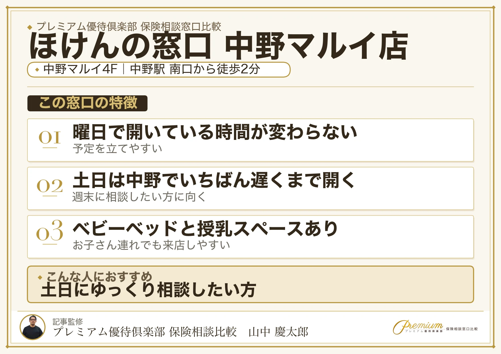 ほけんの窓口 中野マルイ店の店舗紹介