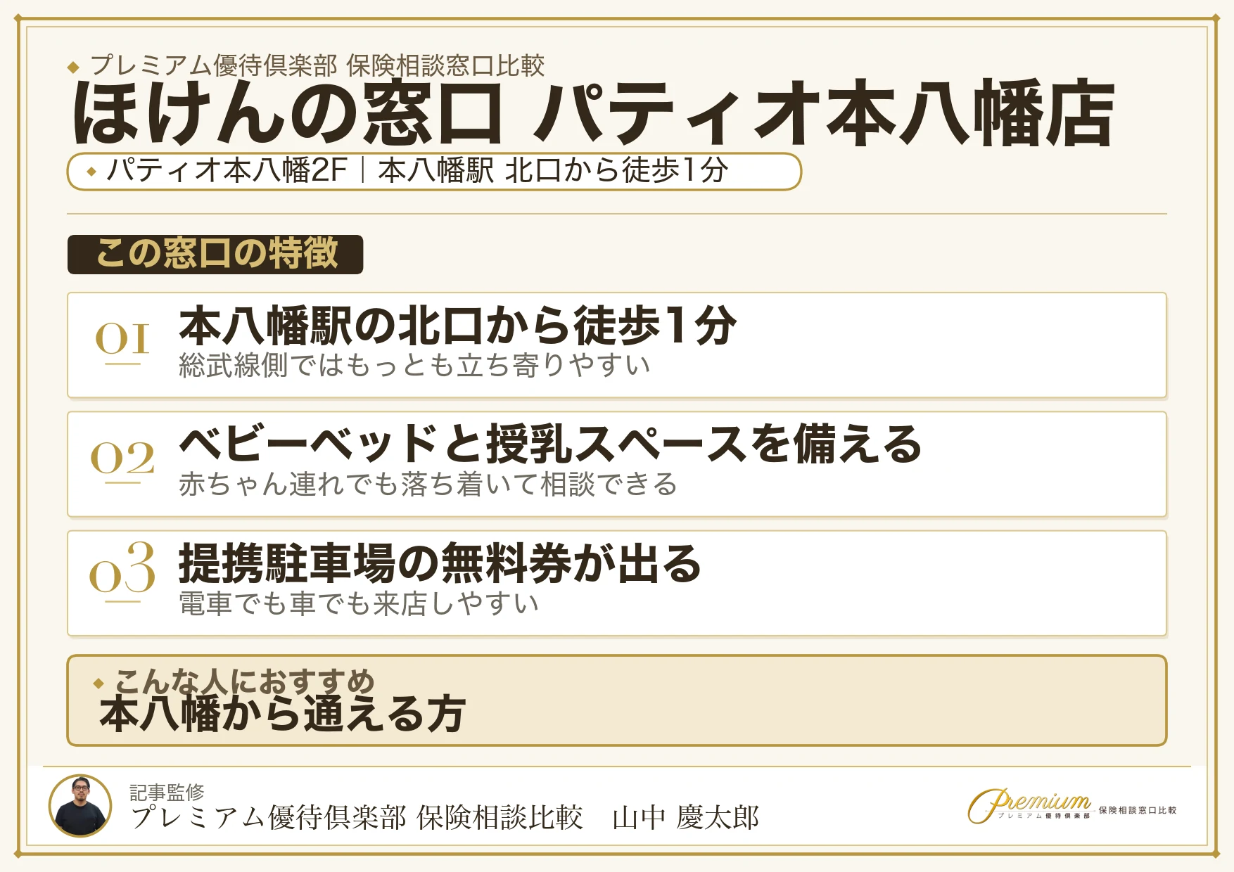 ほけんの窓口 パティオ本八幡店の特徴まとめ