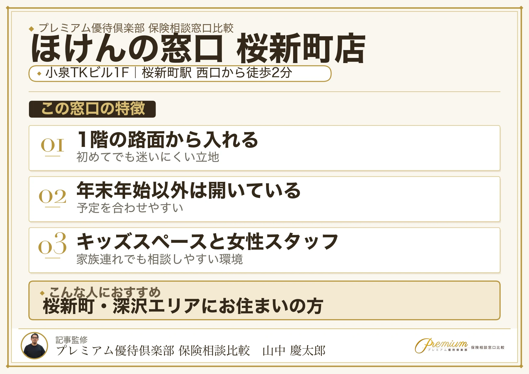 ほけんの窓口 桜新町店の特徴まとめ