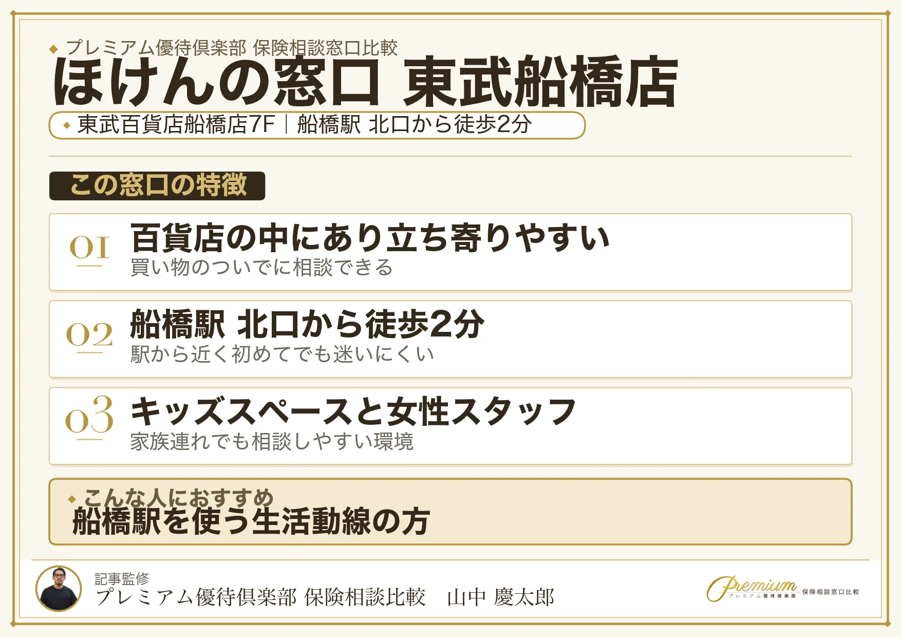 ほけんの窓口 東武船橋店の特徴まとめ