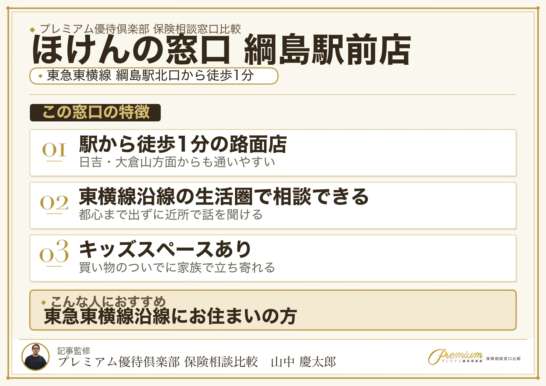 ほけんの窓口 綱島駅前店の特徴まとめ