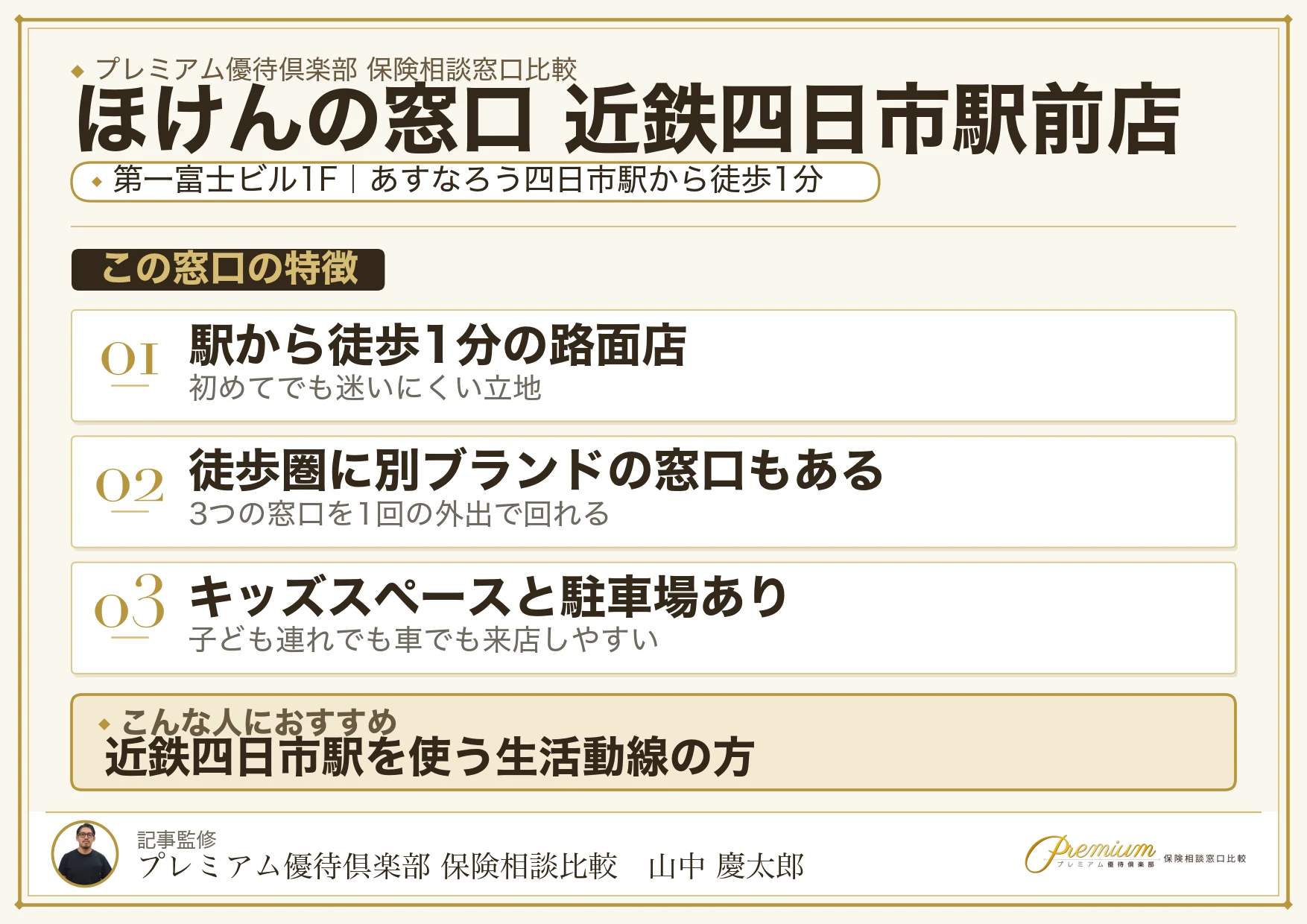 ほけんの窓口 近鉄四日市駅前店の特徴まとめ