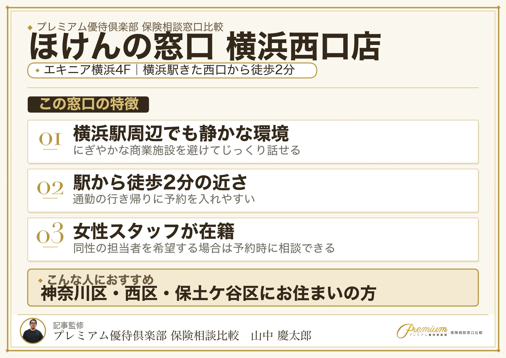 ほけんの窓口 横浜西口店の特徴まとめ