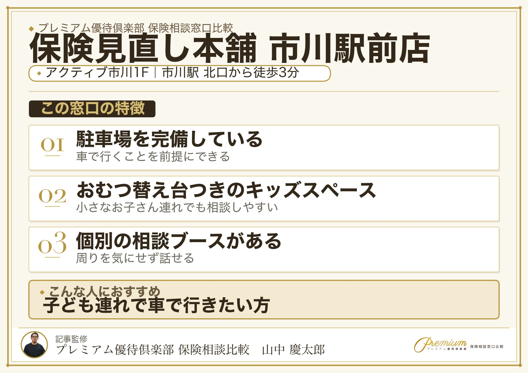 保険見直し本舗 市川駅前店の特徴まとめ