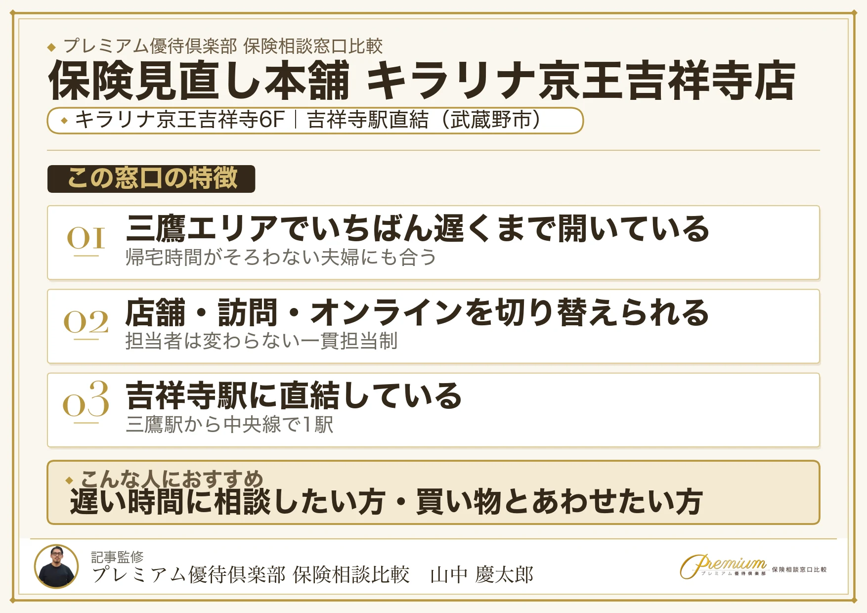 保険見直し本舗 キラリナ京王吉祥寺店の店舗紹介