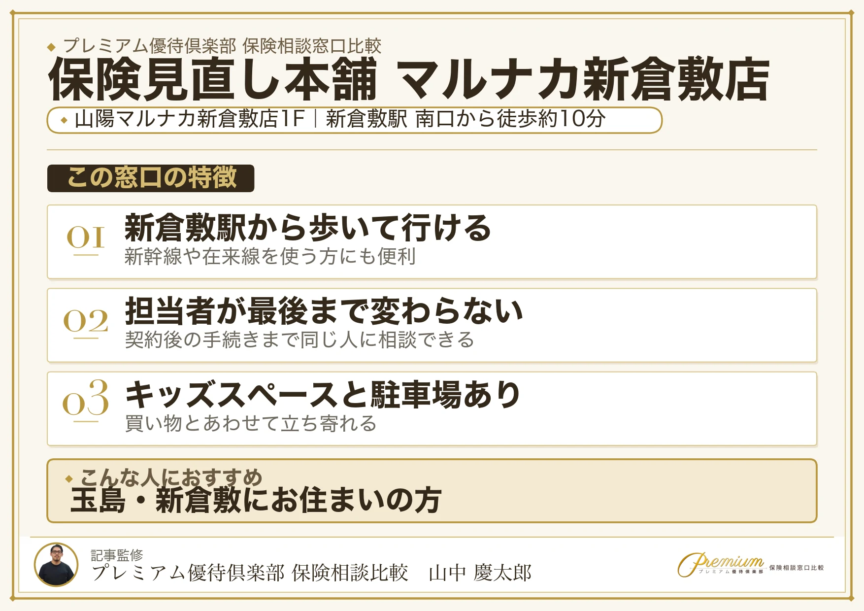 保険見直し本舗 マルナカ新倉敷店の特徴まとめ