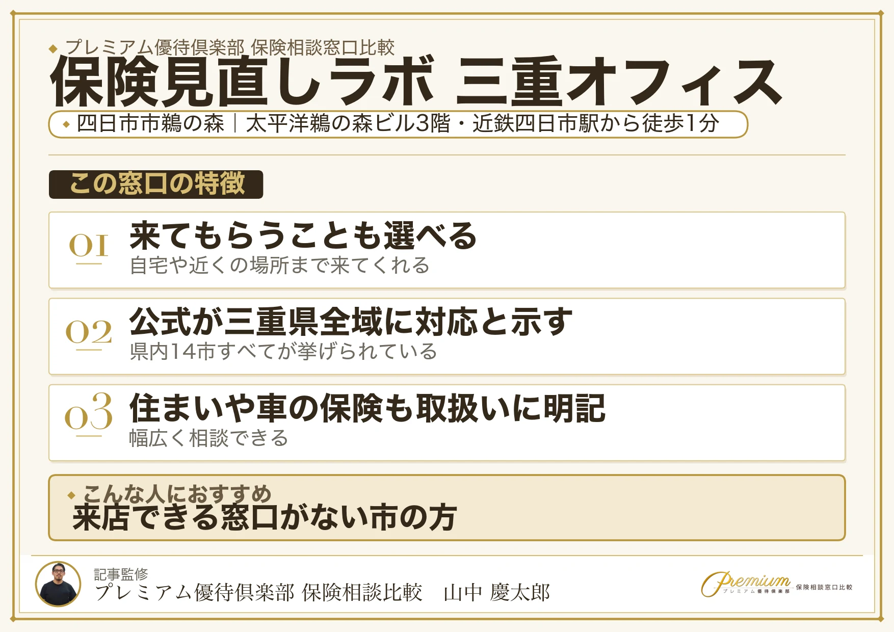 保険見直しラボ 三重オフィスの特徴まとめ