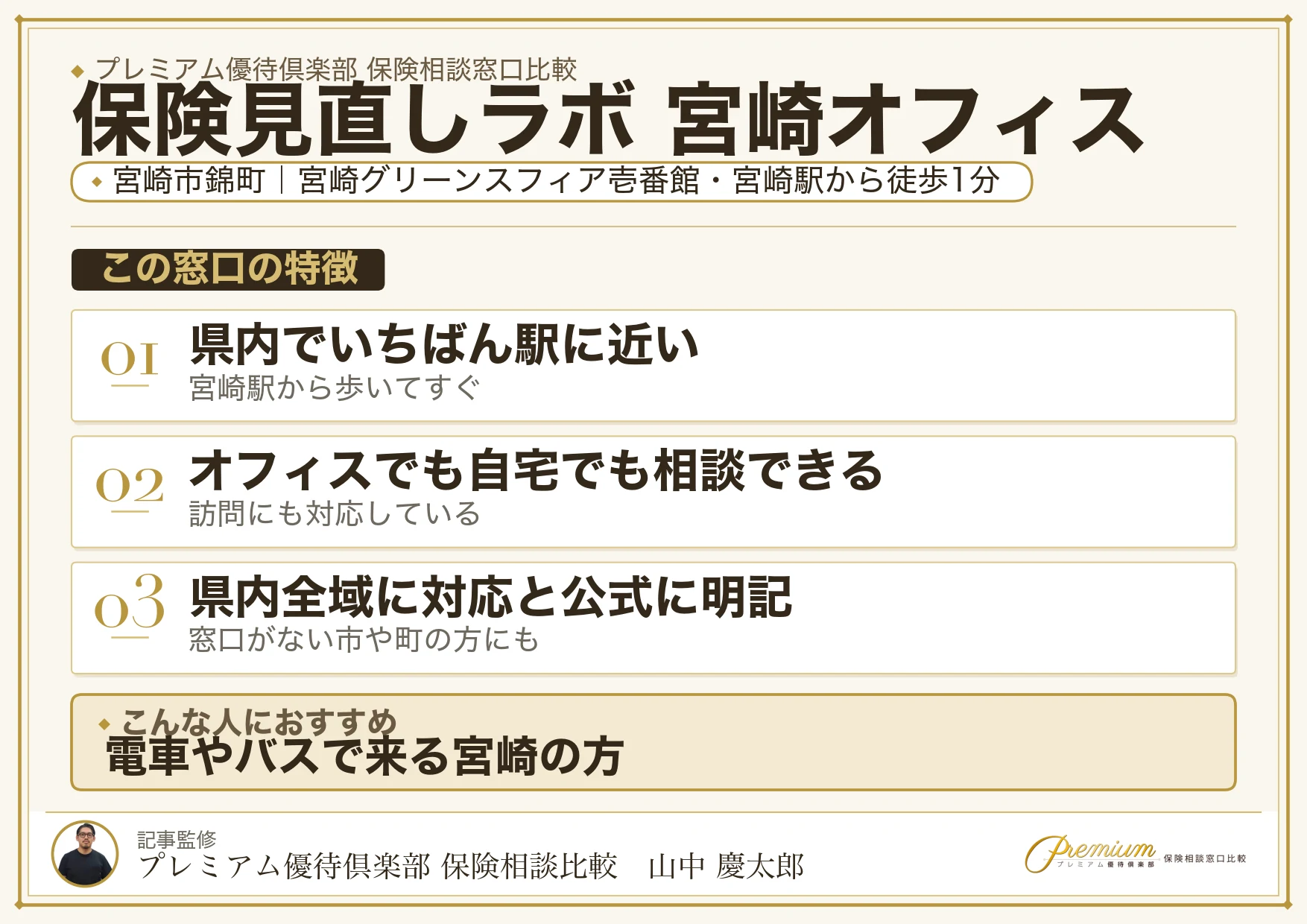 保険見直しラボ 宮崎オフィスの特徴まとめ