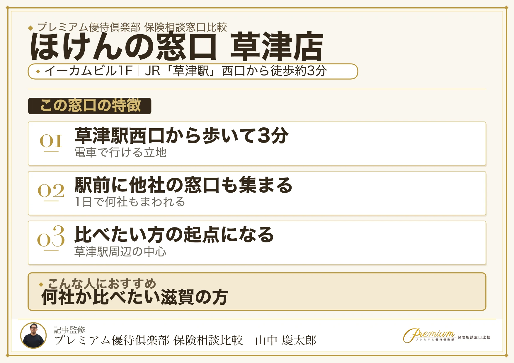 ほけんの窓口 草津店の特徴まとめ