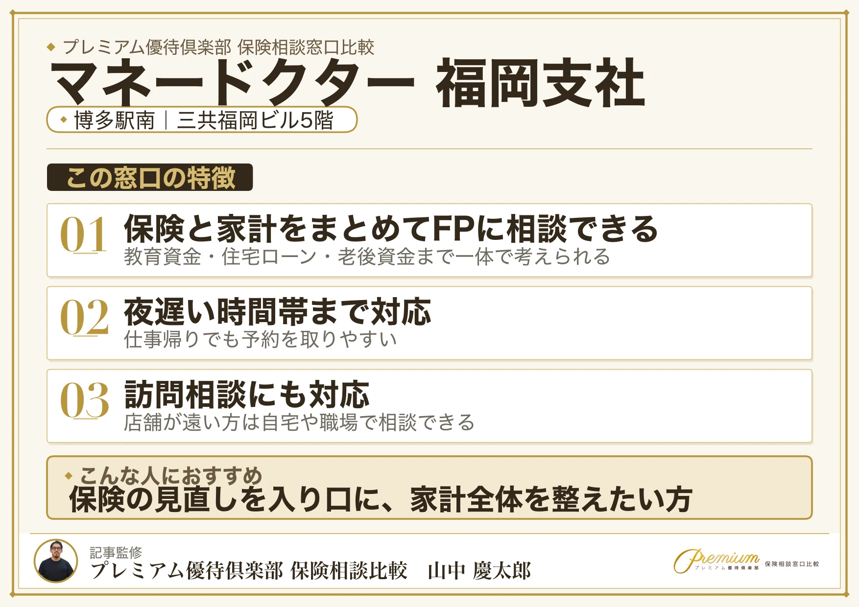 マネードクター 福岡支社の特徴まとめ