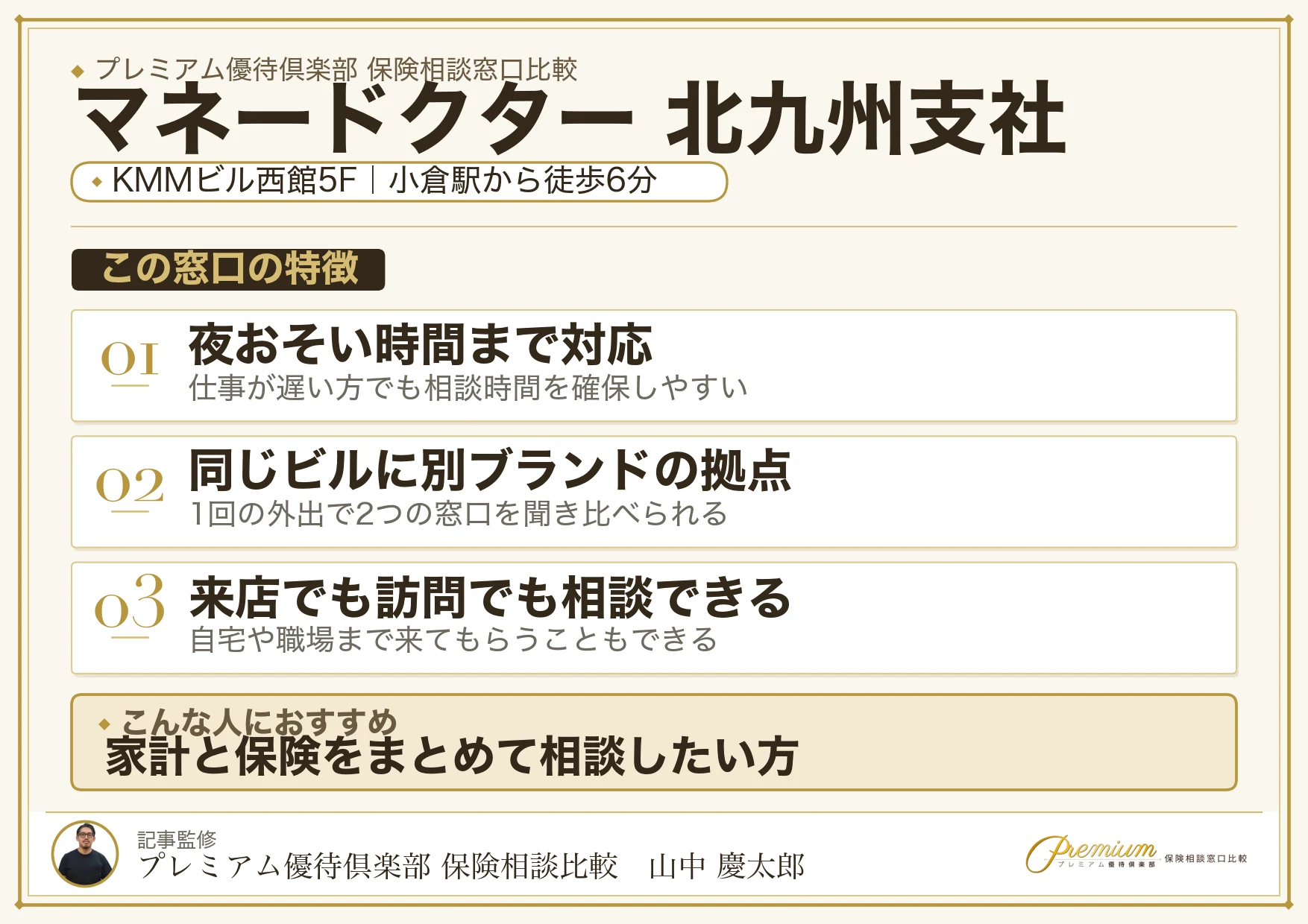 マネードクター 北九州支社の特徴まとめ