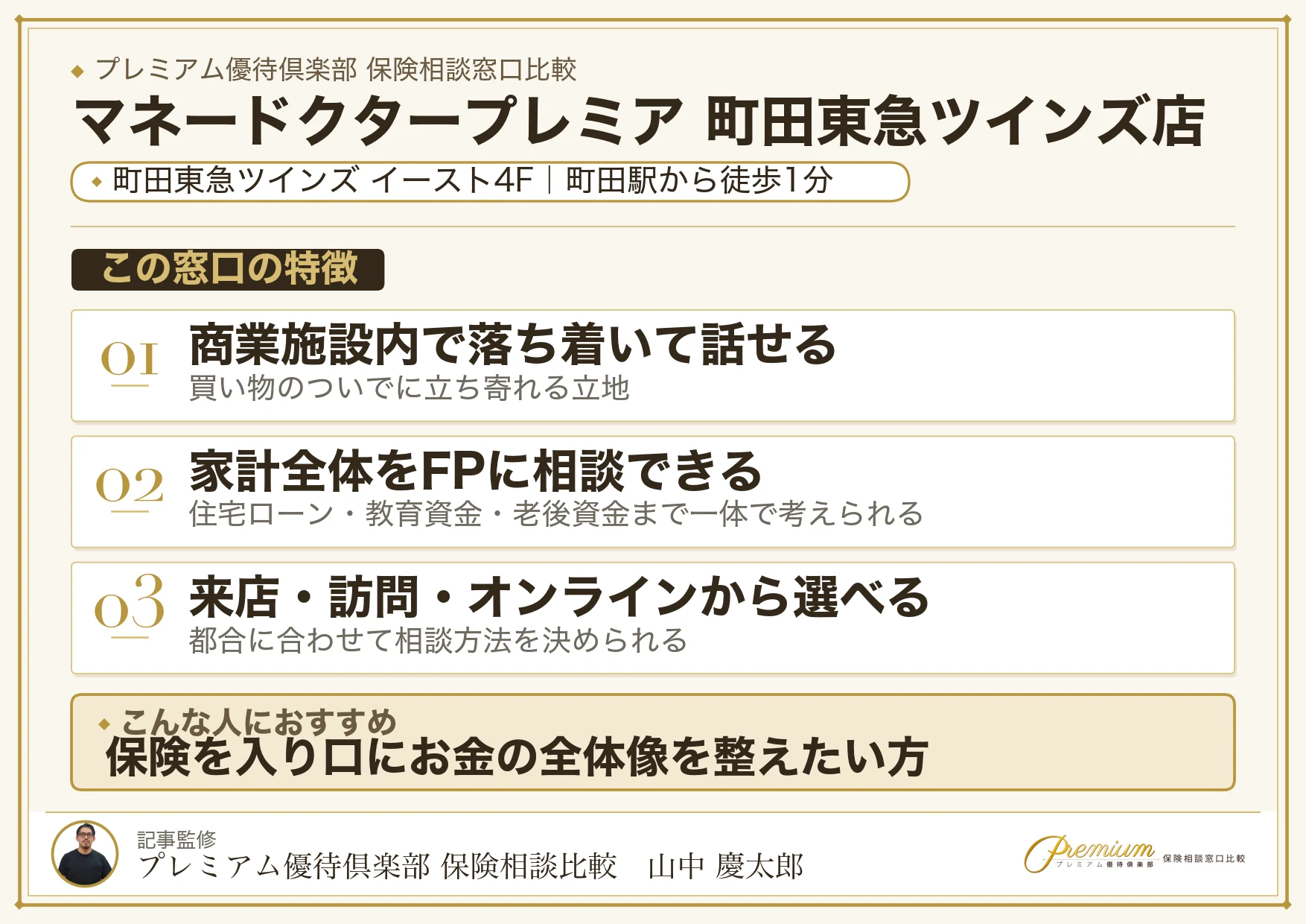 マネードクタープレミア 町田東急ツインズ店の特徴まとめ