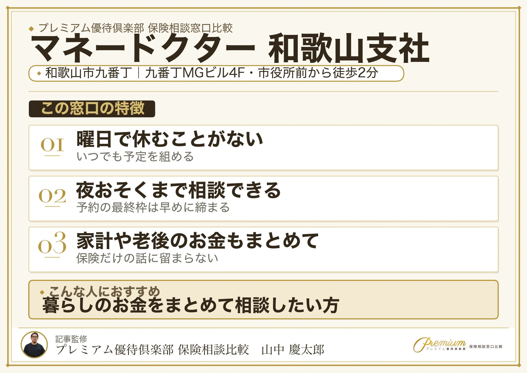 マネードクター 和歌山支社の特徴まとめ