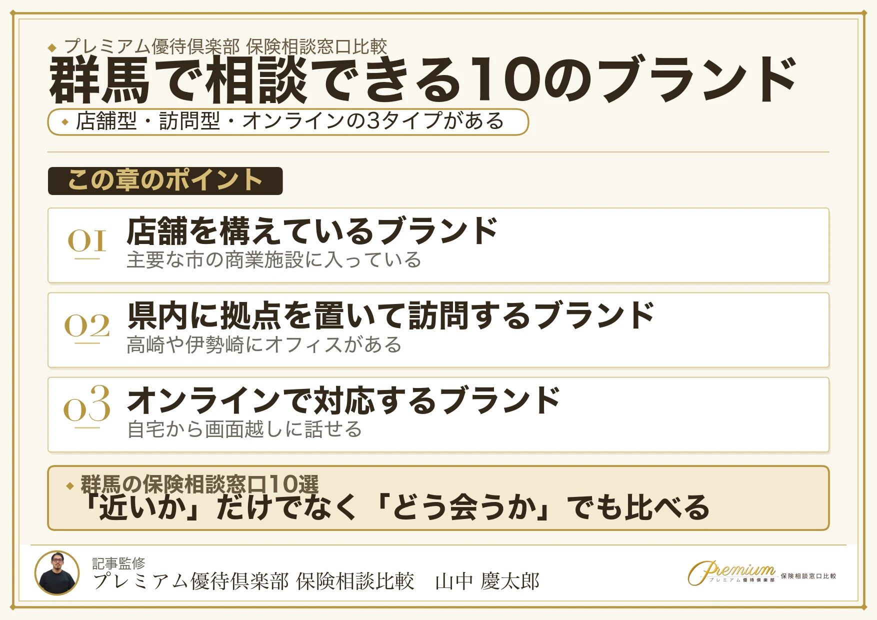 群馬で相談できる保険相談窓口10ブランドの特徴一覧