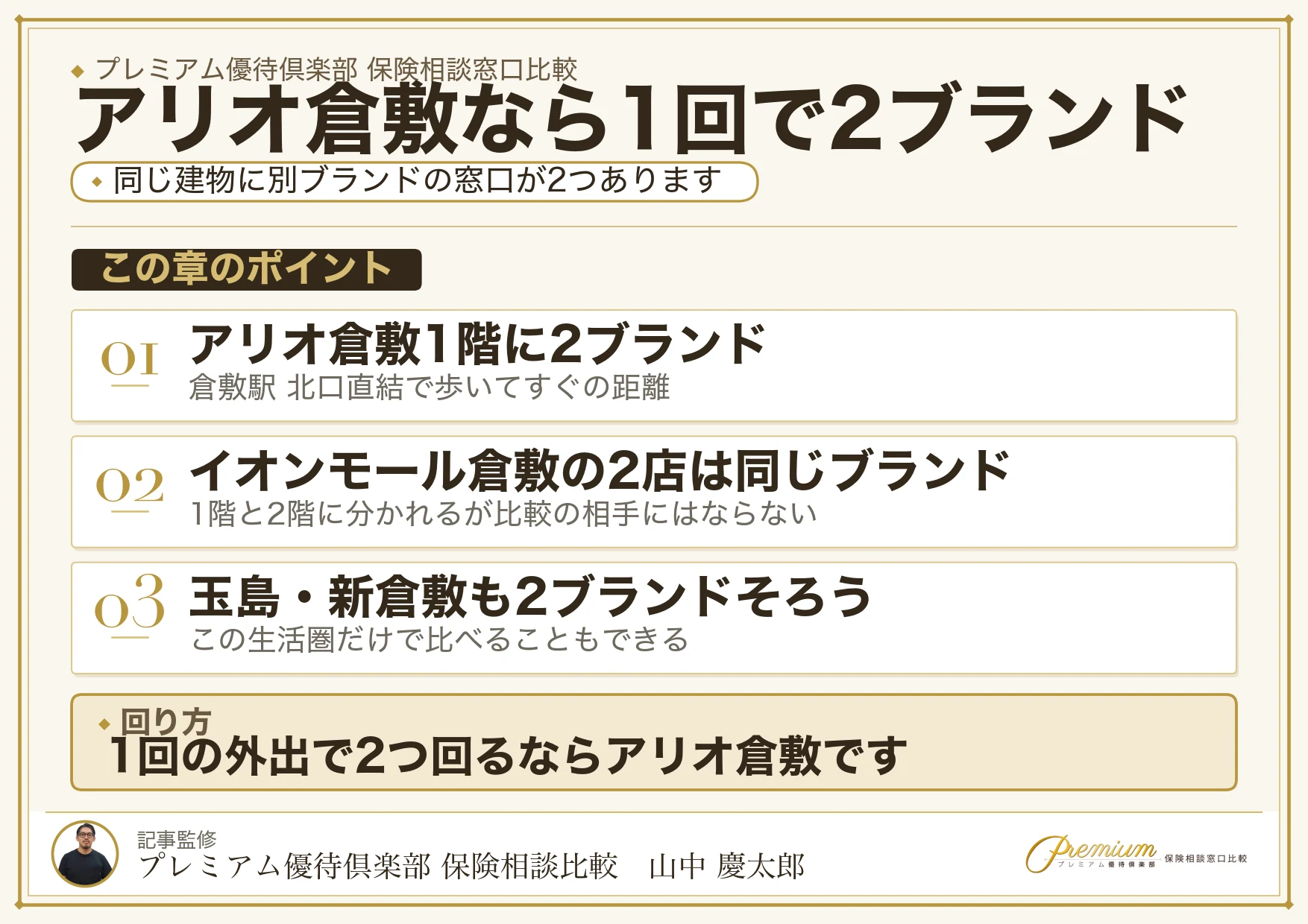 アリオ倉敷なら1回の来店で2つのブランドを比べられる