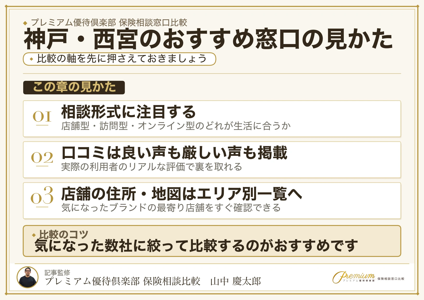神戸・西宮でおすすめの保険相談窓口11ブランドの選び方