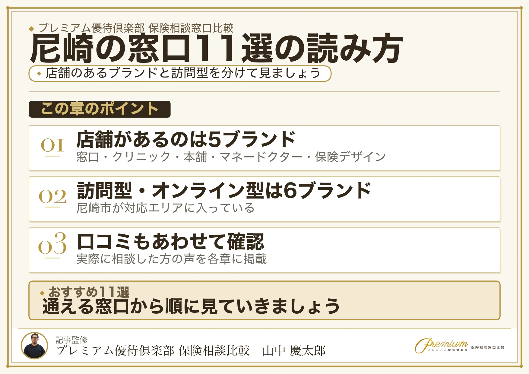 尼崎でおすすめの保険相談窓口11選の読み方