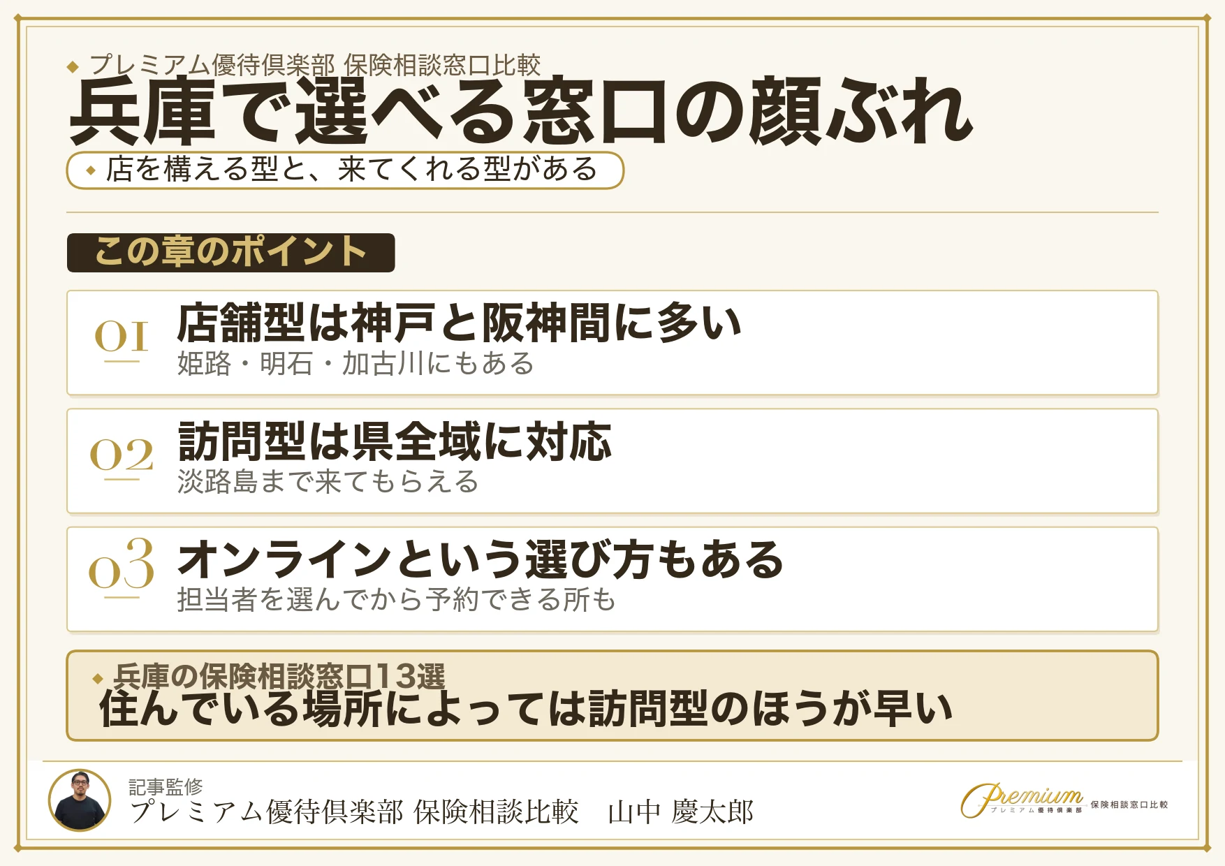 兵庫の保険相談窓口13ブランドの選び方