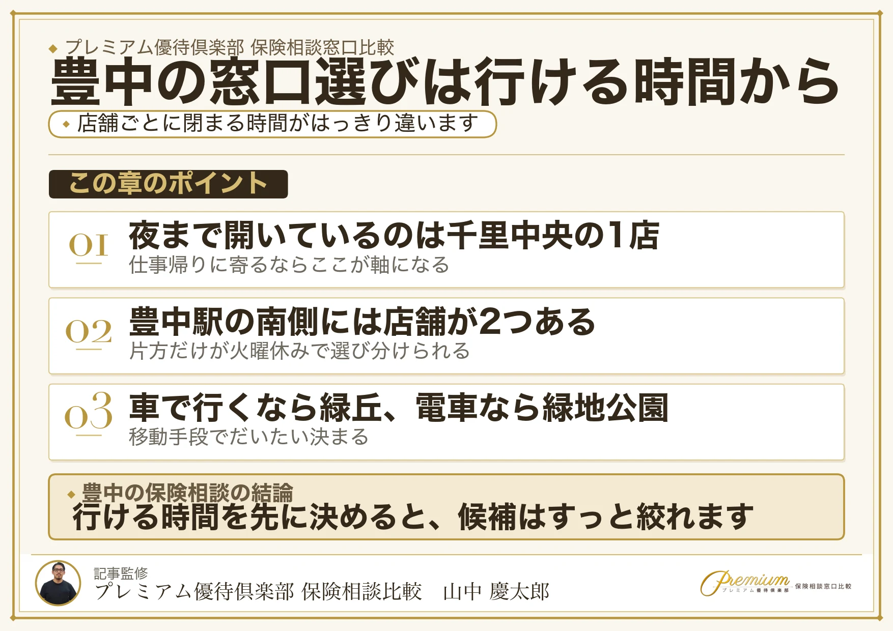 豊中の保険相談窓口の選び方を整理した図解