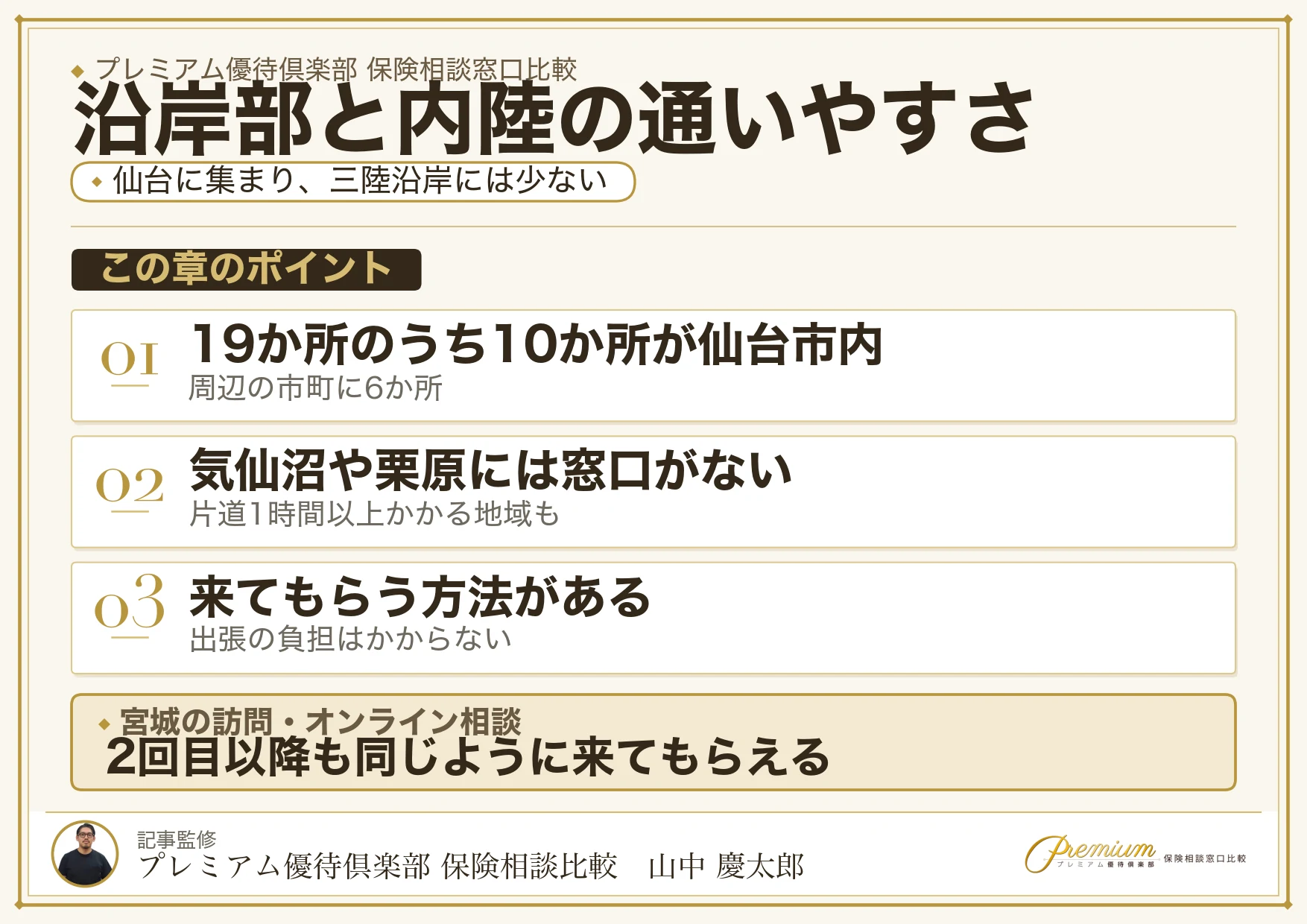 宮城は沿岸部と内陸で窓口への通いやすさが違う