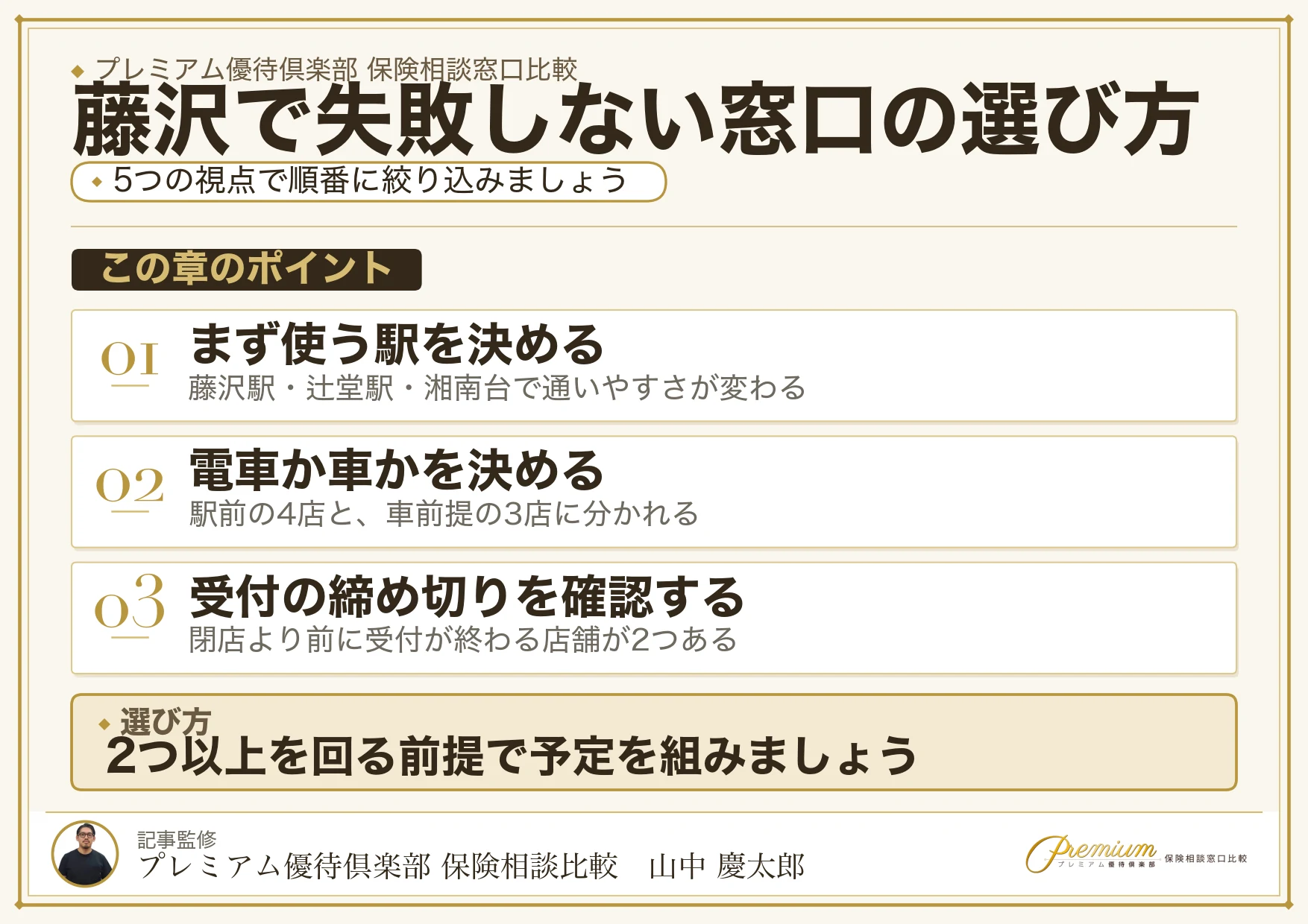 藤沢・辻堂で失敗しない保険相談窓口の選び方