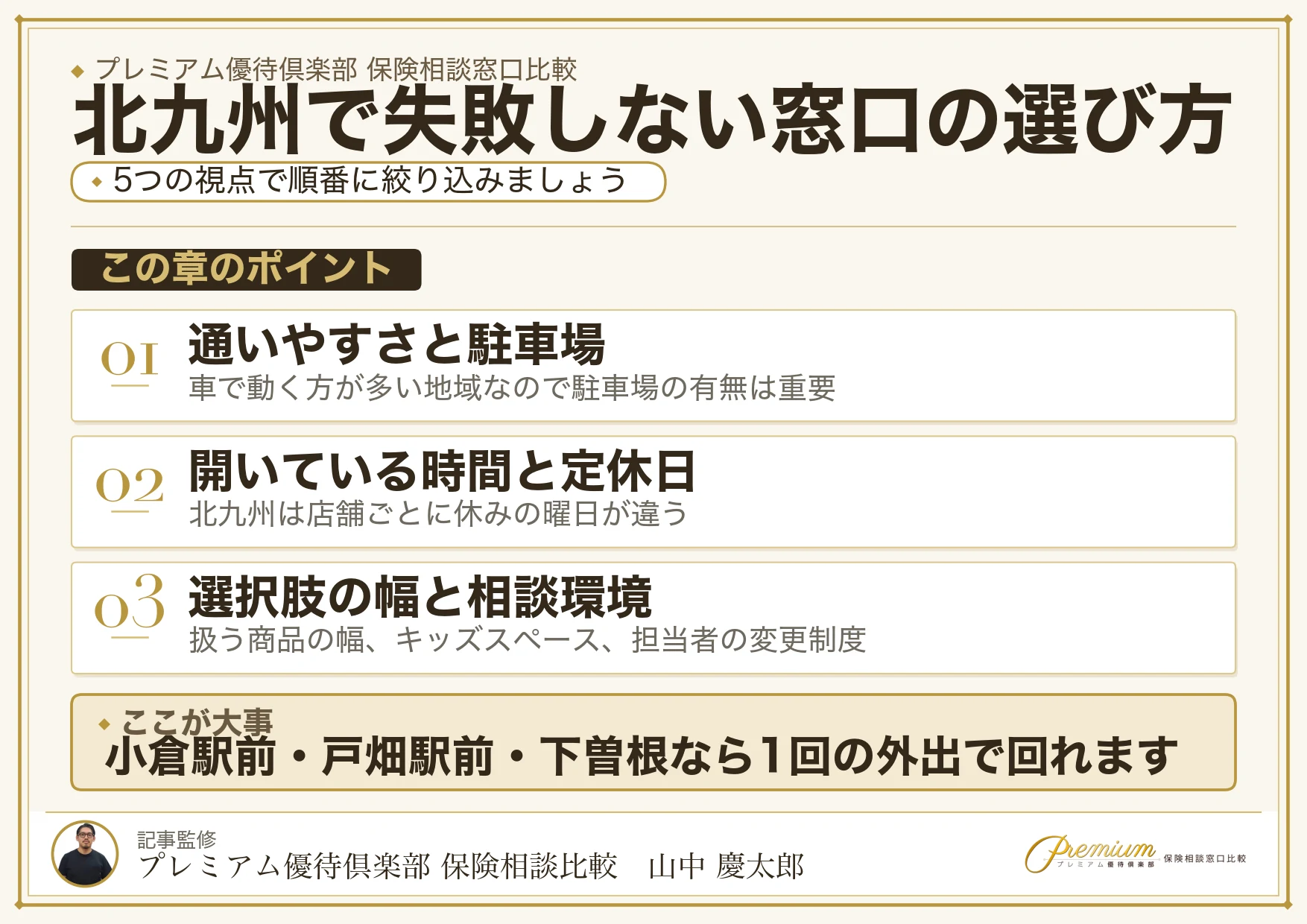 北九州で保険相談窓口を選ぶときの5つの比較ポイント