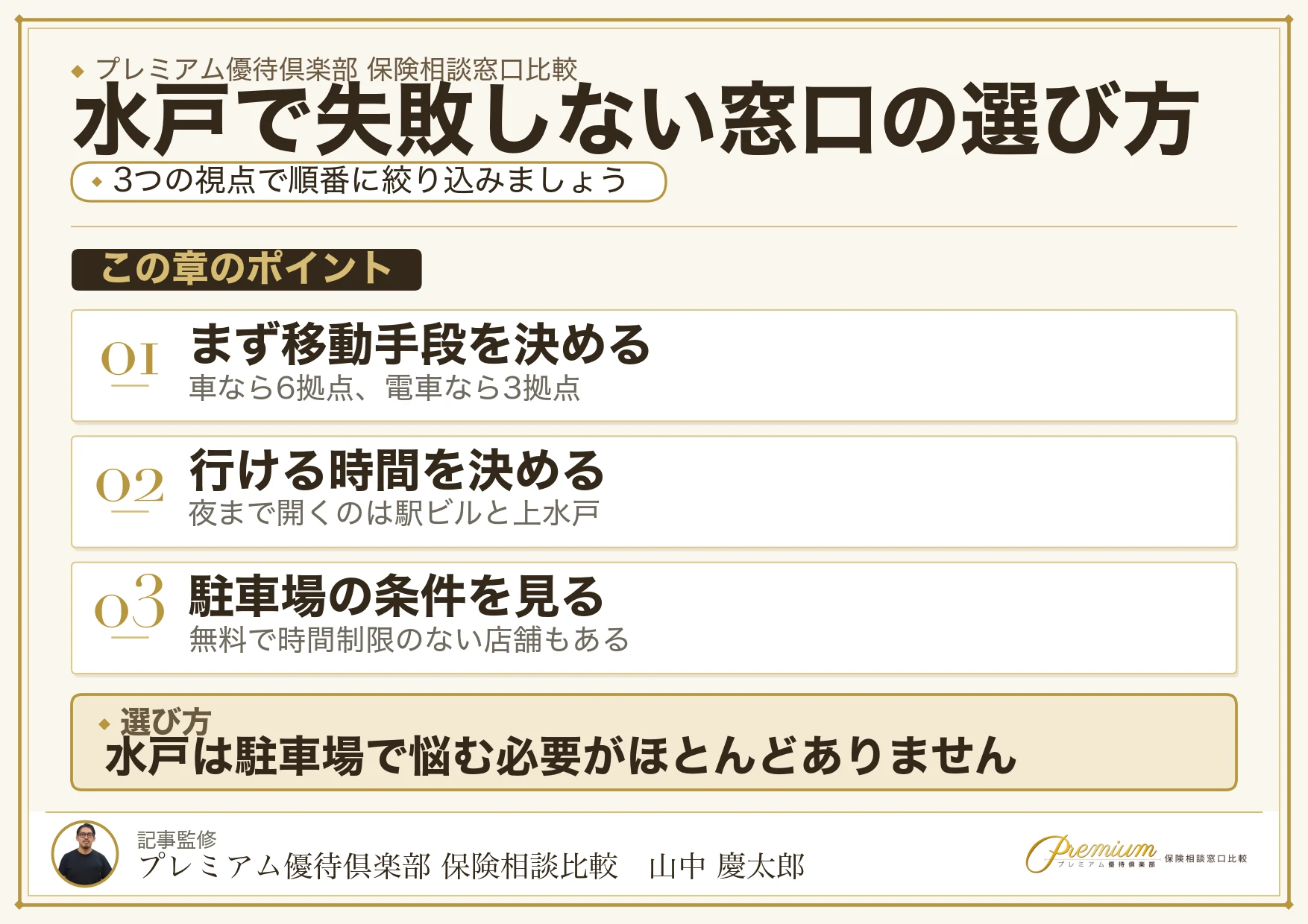水戸で保険相談窓口を選ぶときの判断軸をまとめた図解