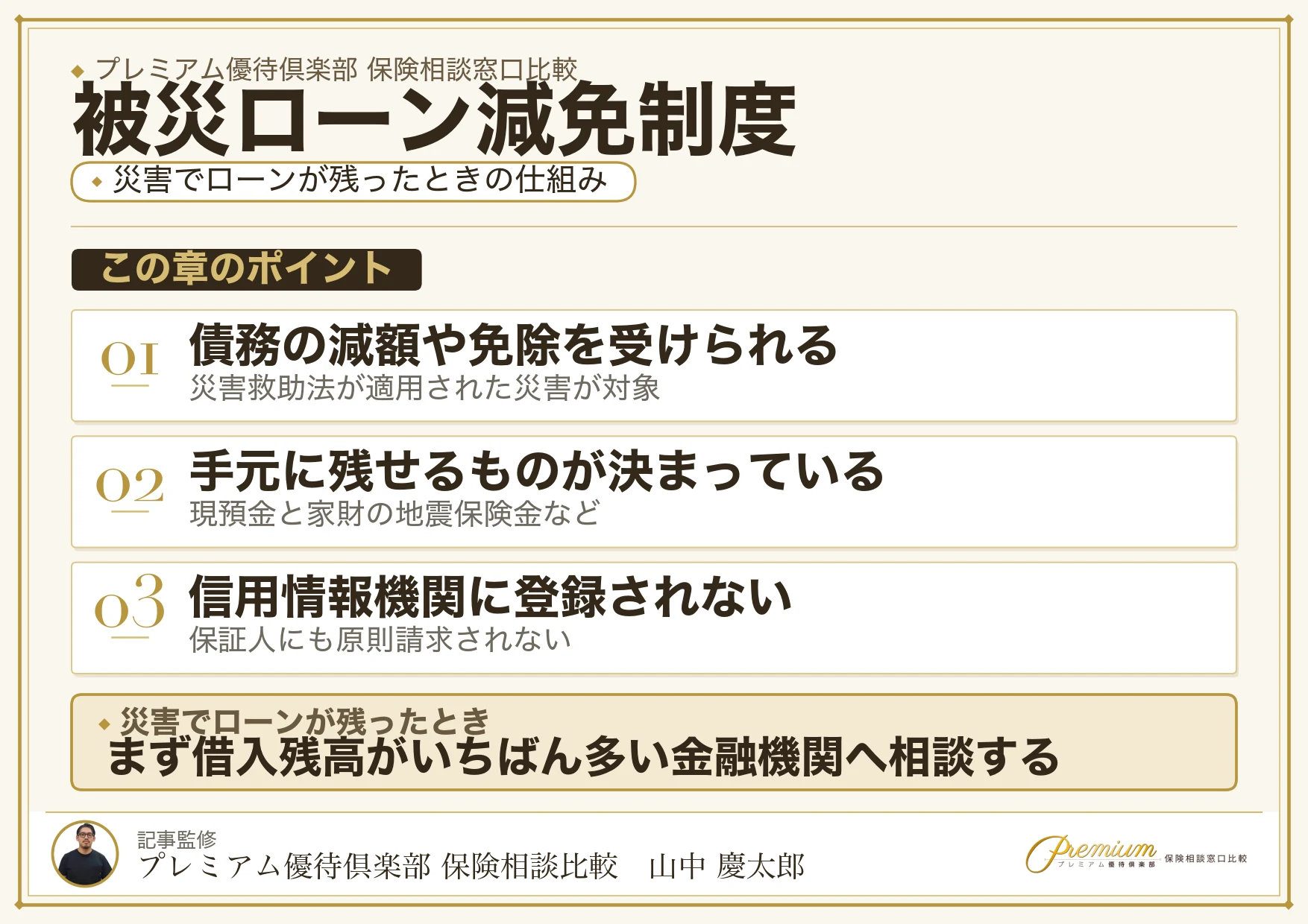 自然災害による被災者の債務整理に関するガイドラインの仕組み