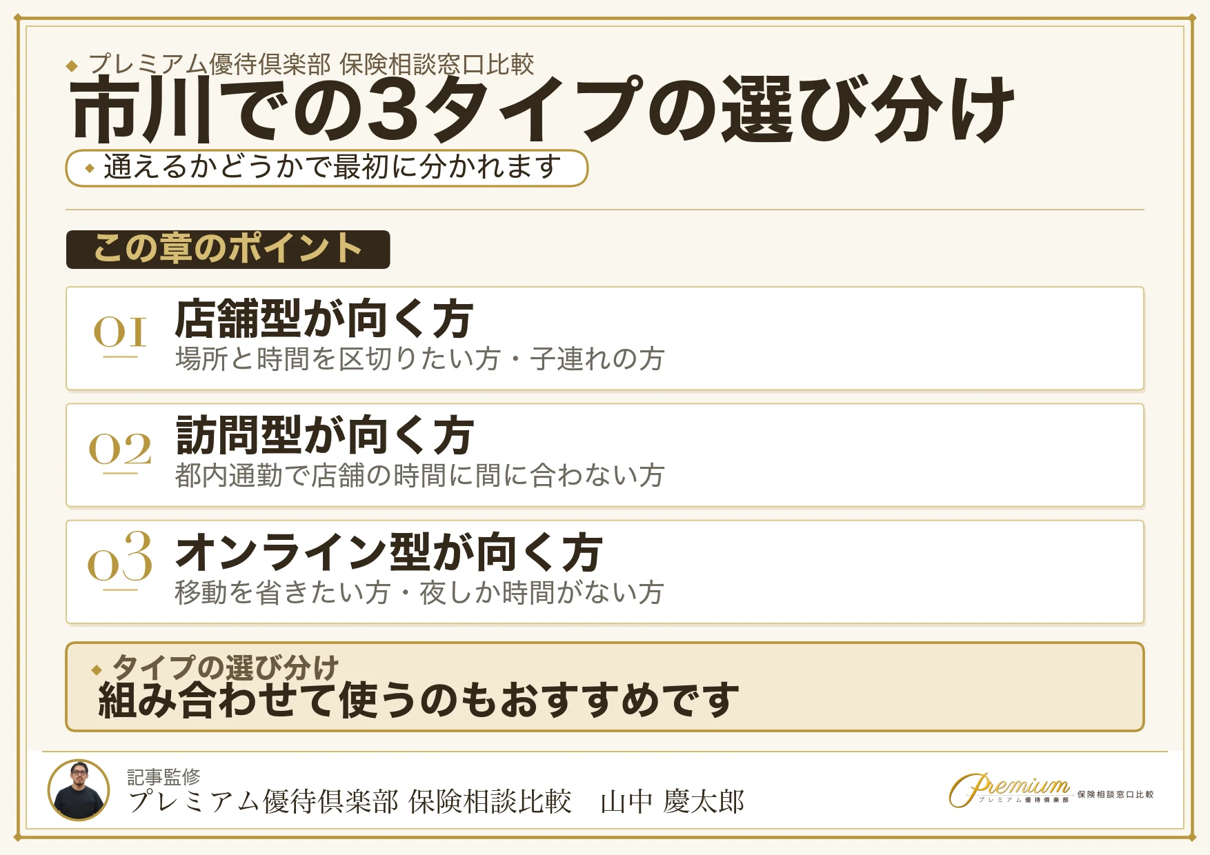 市川の保険相談は店舗型・訪問型・オンラインのどれを選ぶか