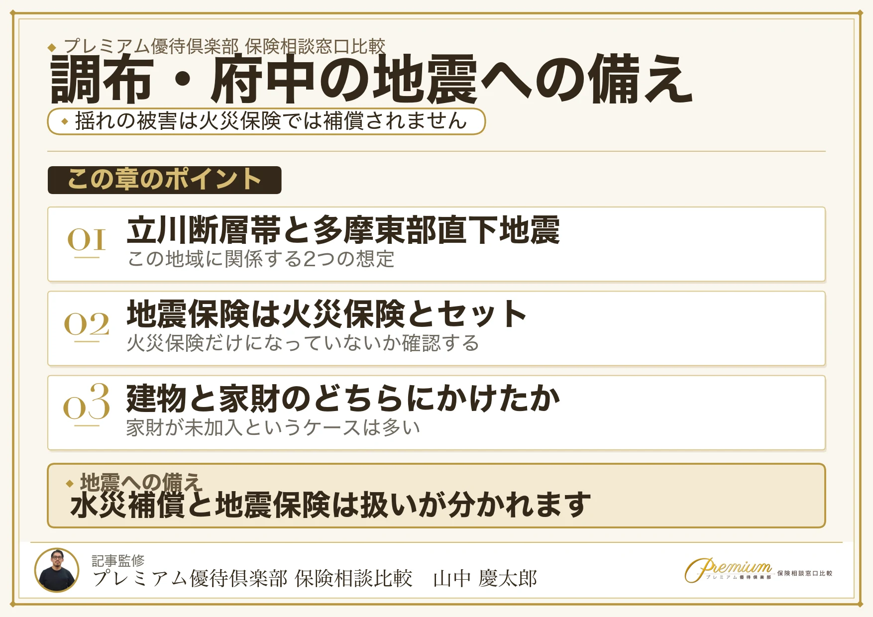 調布・府中の地震リスクと地震保険・火災保険の見直し