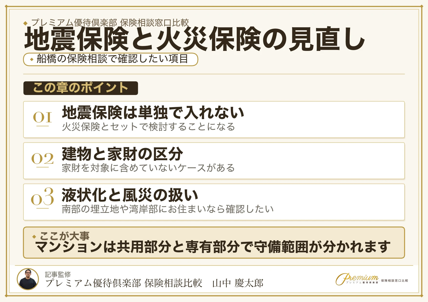 船橋の火災保険・地震保険で確認したいチェックポイント