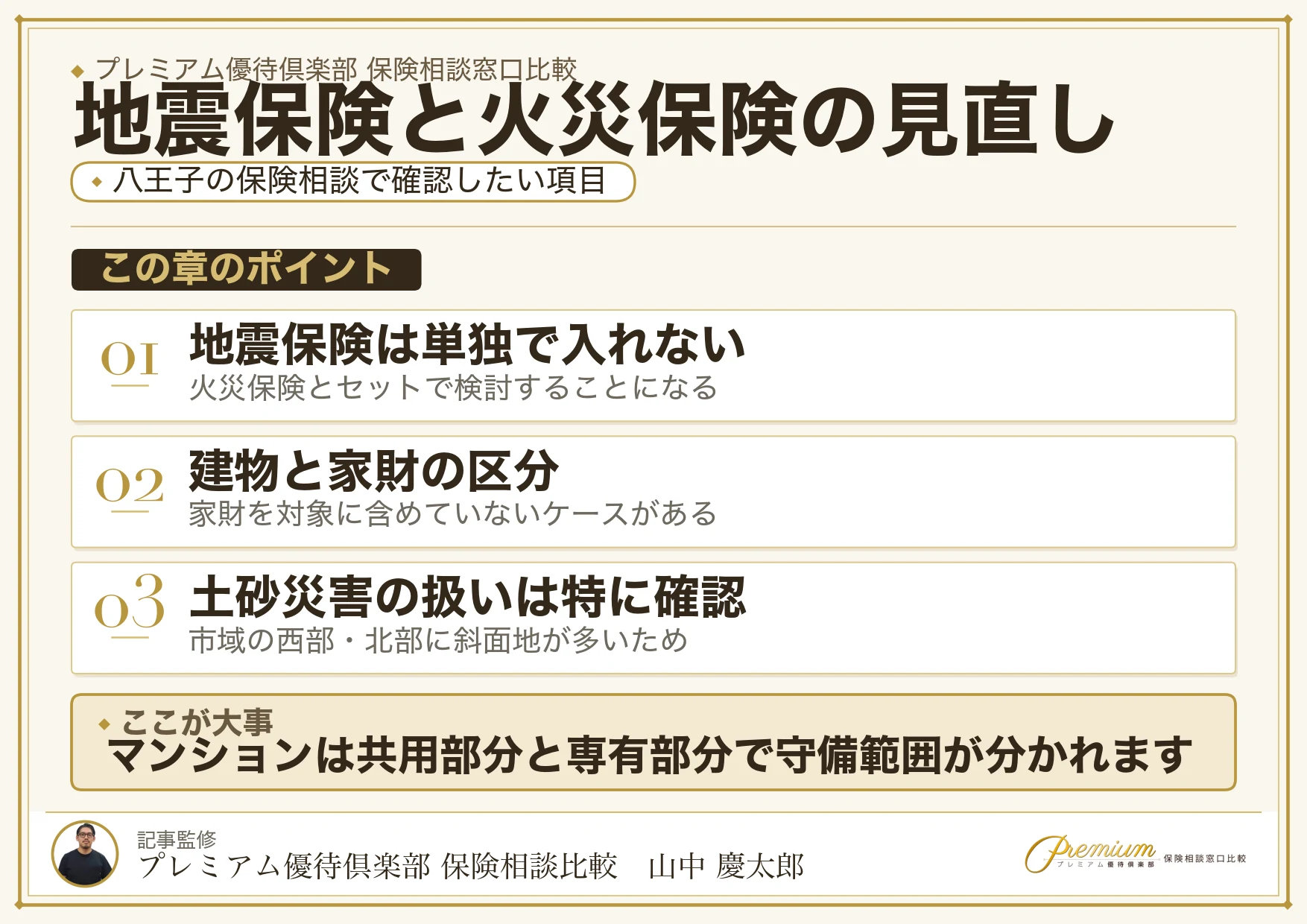 八王子の火災保険・地震保険で確認したいチェックポイント
