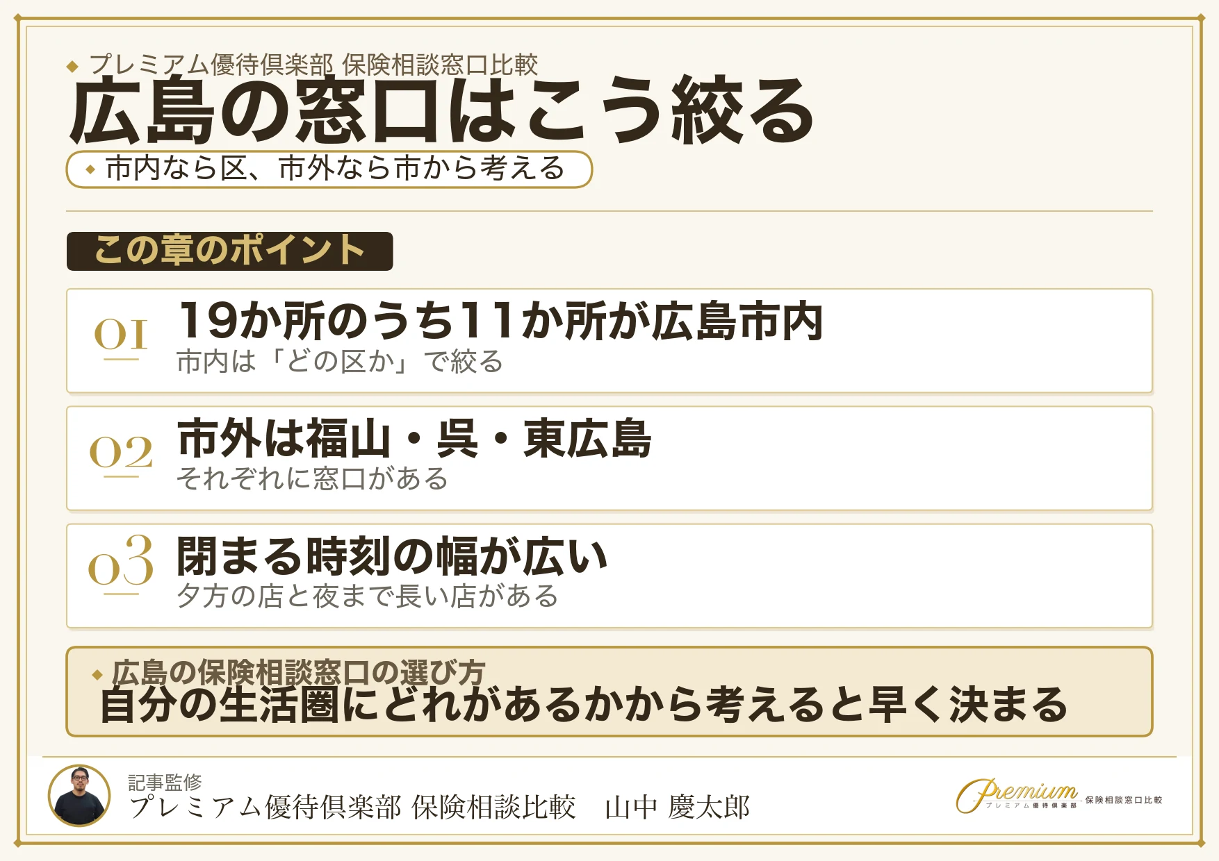 広島の保険相談窓口をエリアから絞り込む3つの手順