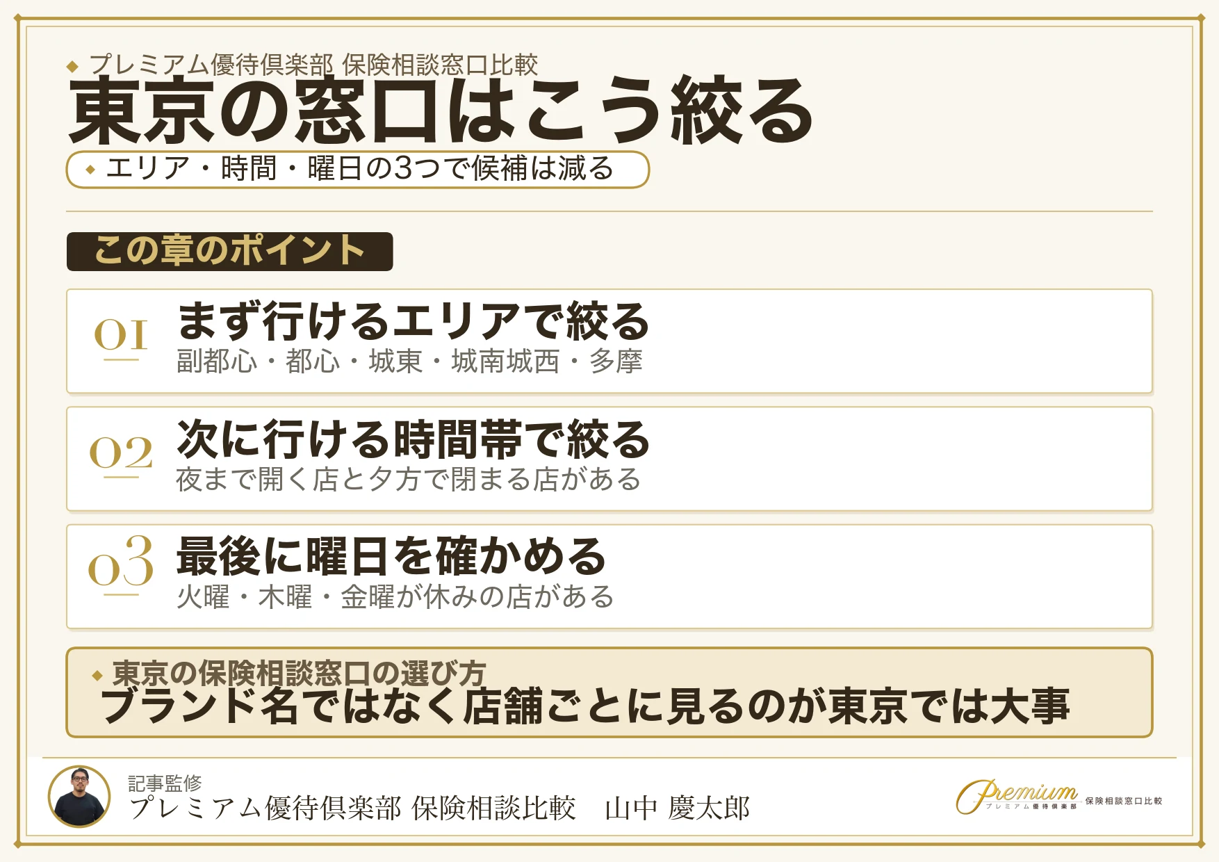 東京の保険相談窓口をエリアから絞り込む3つの手順
